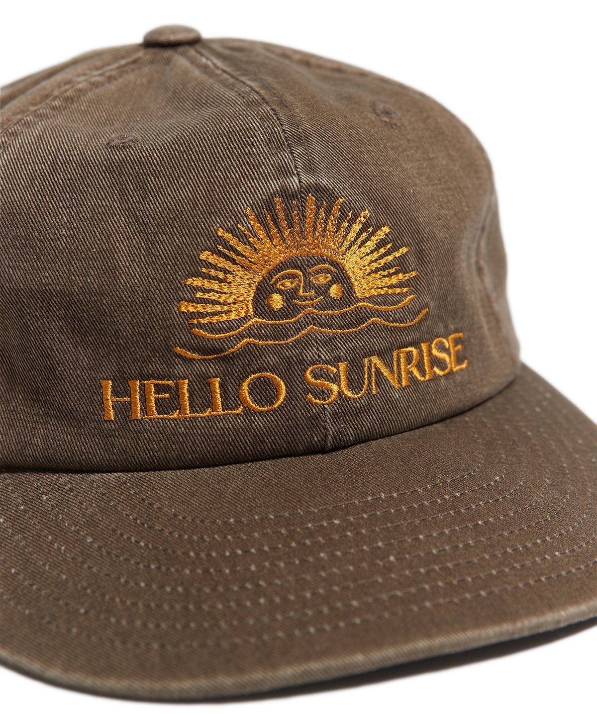 헬로 선라이즈(HELLO SUNRISE) Washed OG Logo 6panel Cap (Brown)