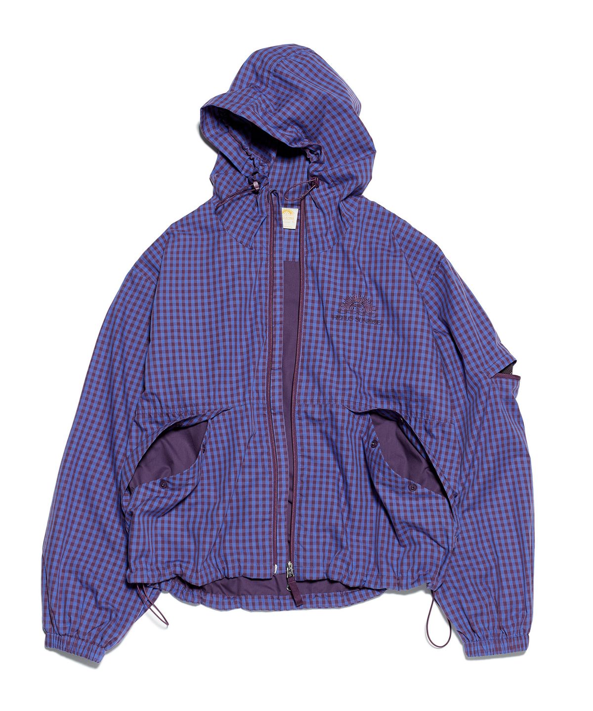 헬로 선라이즈(HELLO SUNRISE) HS Hooded Zip-up Jacket (Purple Check)