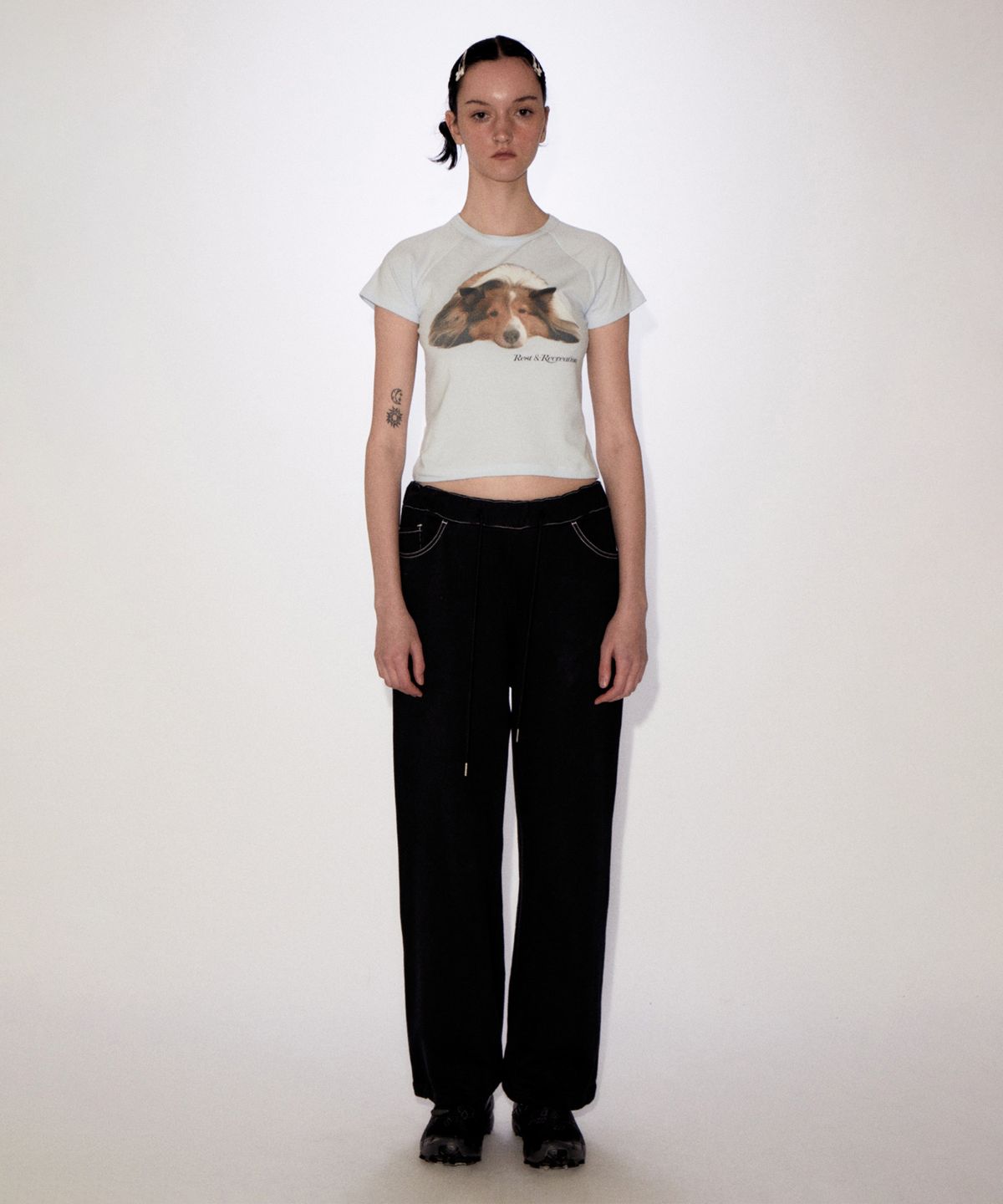 레스트앤레크레이션(REST&RECREATION) RIRI CROP T-SHIRT SKYBLUE