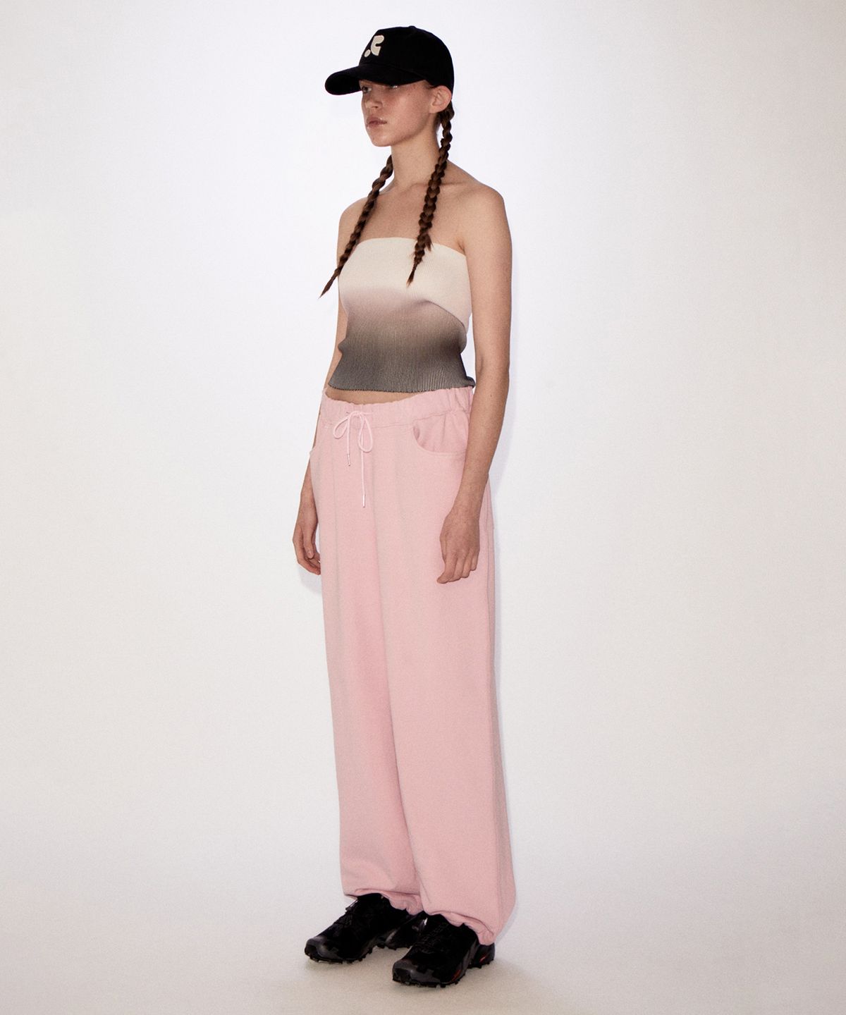 레스트앤레크레이션(REST&RECREATION) RR GRADATION BANDEAU KNIT TOP PINK