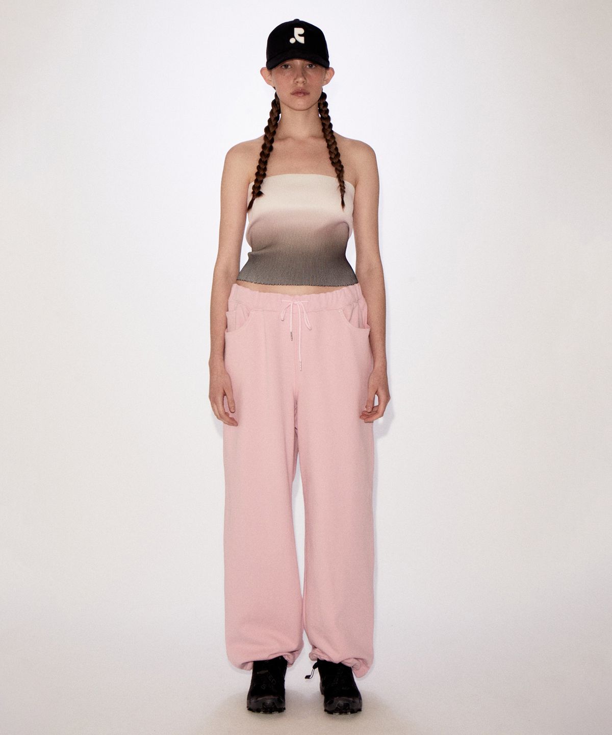 레스트앤레크레이션(REST&RECREATION) RR GRADATION BANDEAU KNIT TOP PINK