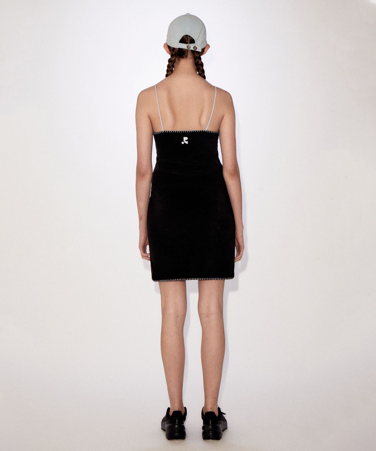 레스트앤레크레이션(REST&RECREATION) RR STITCH TERRY MINI DRESS BLACK