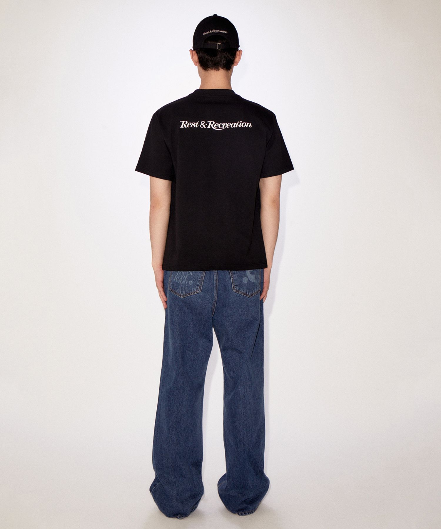 REST&RECREATION RR LOGO WIDE JEANS【送料/関税込】 MUSINSA公式 | REST&RECREATION RR LOGO WIDE JEANS BLUE