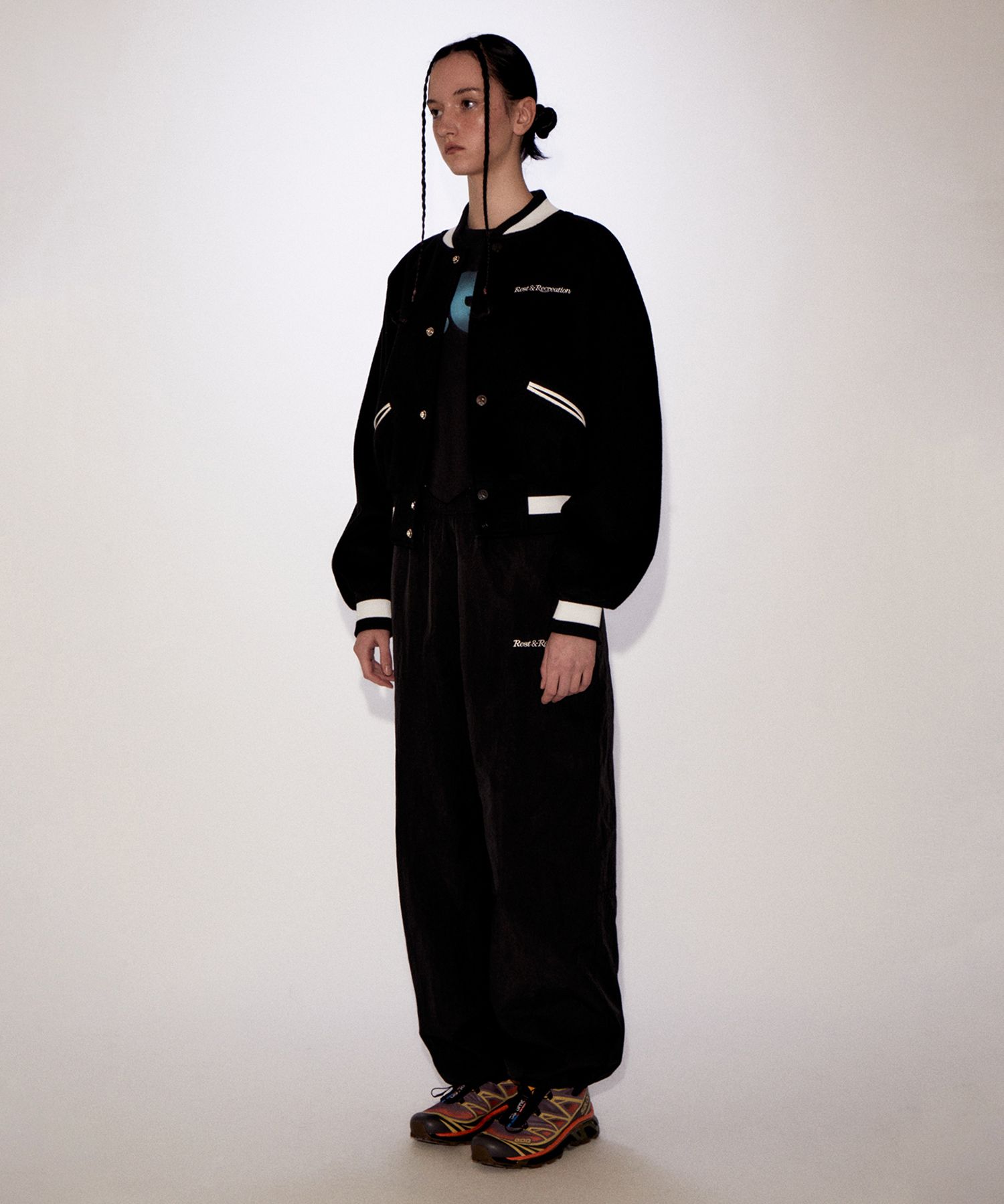 MUSINSA | REST&RECREATION RR BOUCLE EMBROIDERY VARSITY