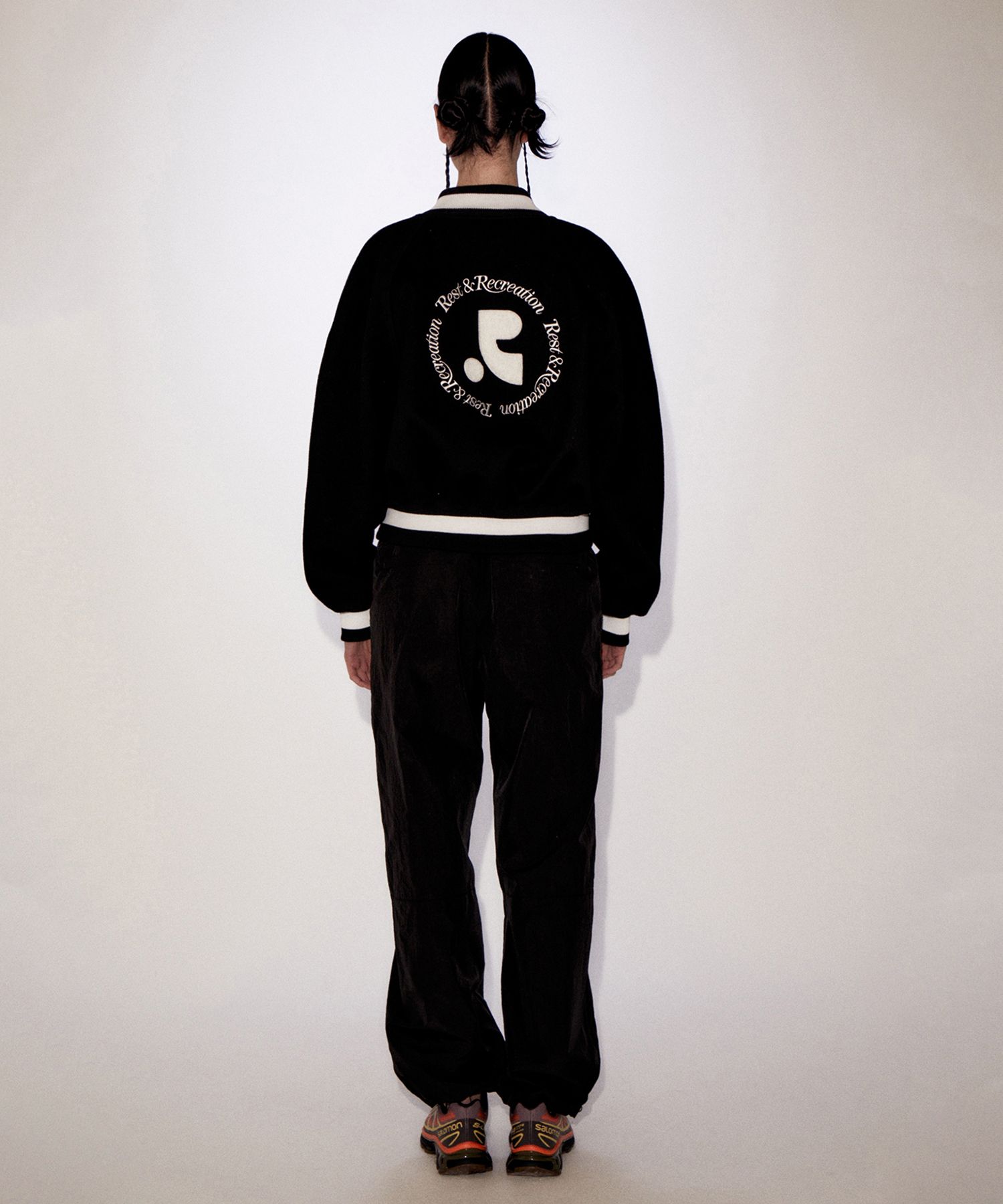 Rest & Recreation☆RR BOUCLE EMBROIDERY VARSITY JACKET MUSINSA | REST&RECREATION RR BOUCLE EMBROIDERY VARSITY