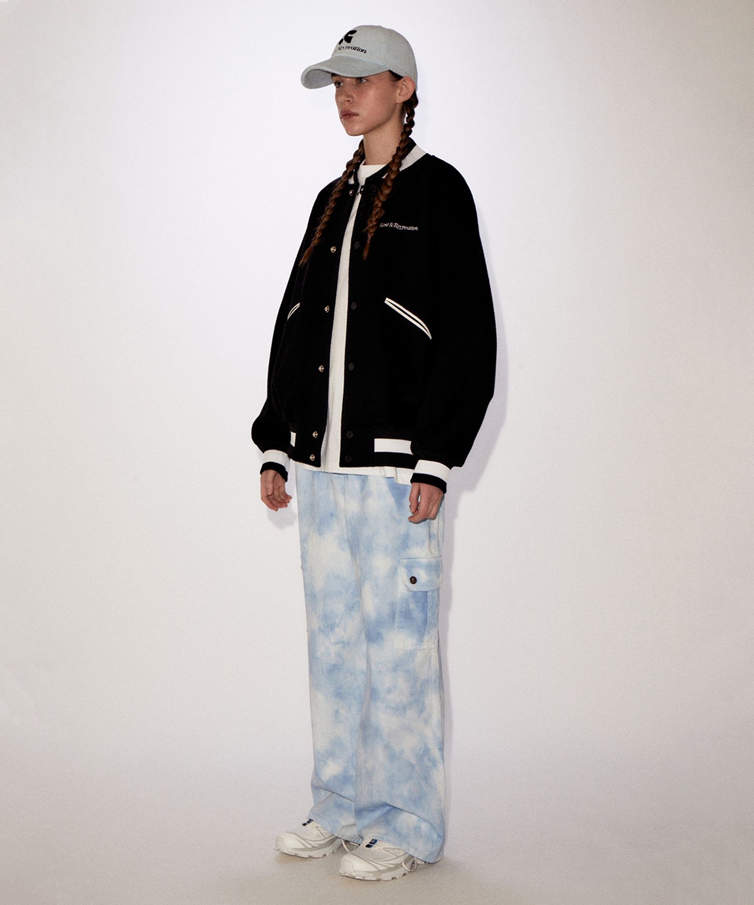 Rest & Recreation☆RR BOUCLE EMBROIDERY VARSITY JACKET MUSINSA | REST&RECREATION RR BOUCLE EMBROIDERY VARSITY