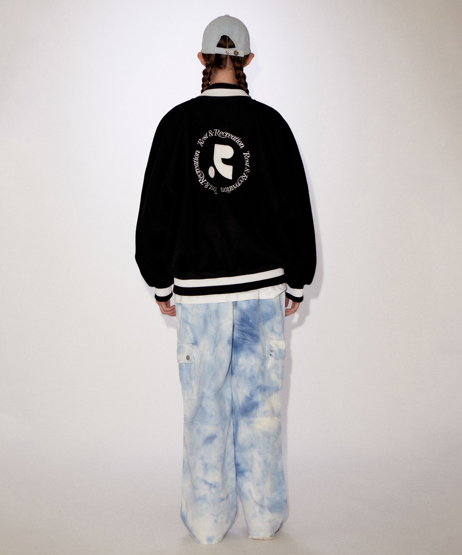 MUSINSA | REST&RECREATION RR BOUCLE EMBROIDERY VARSITY