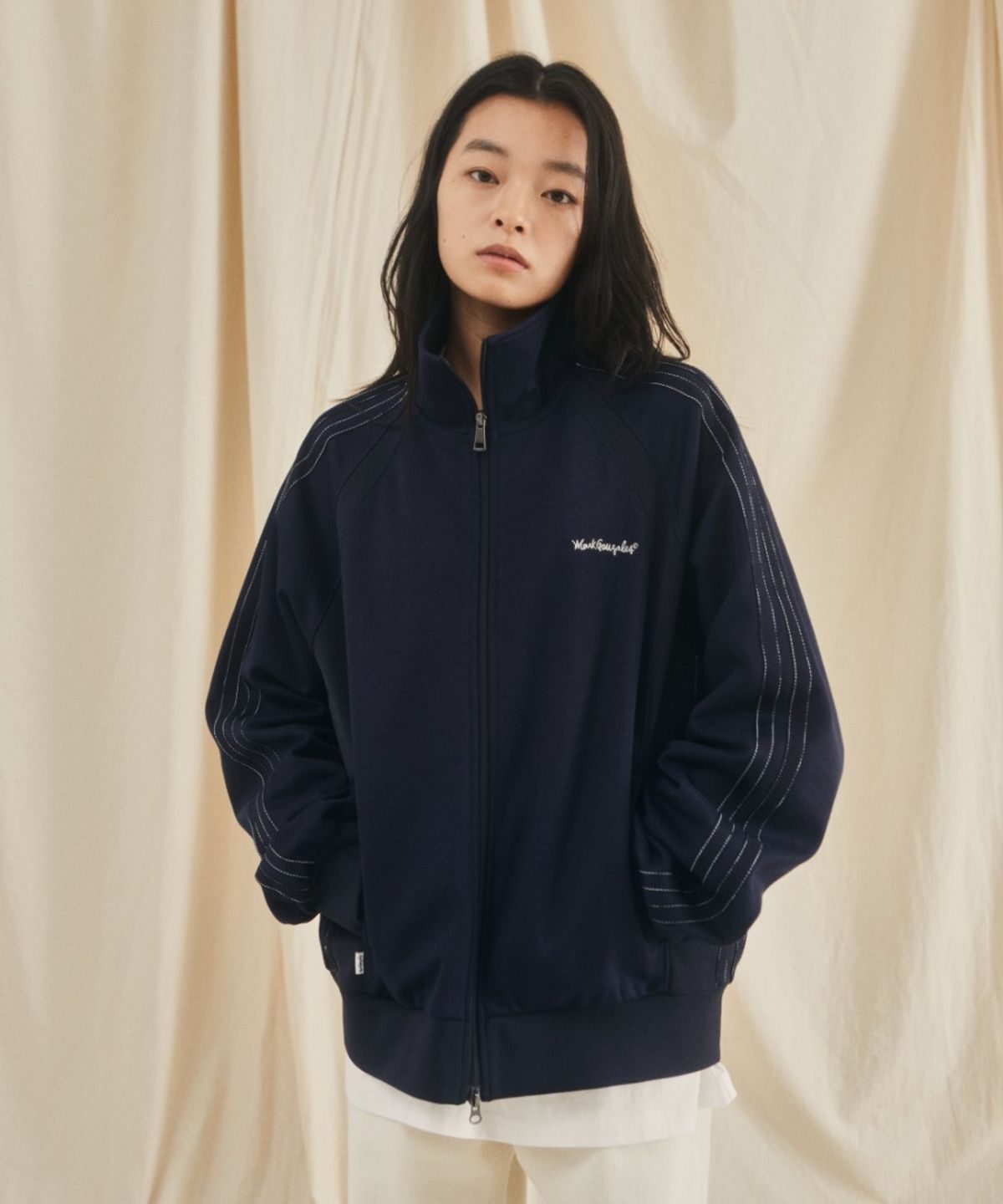 마크곤잘레스(MARK GONZALES) SIGN LOGO TAPE DETAIL TRACK JACKET - NAVY