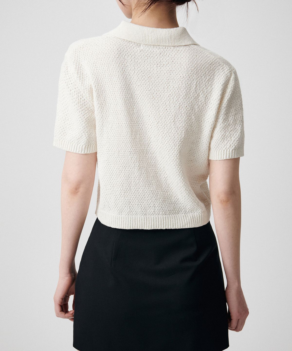 무신사 스탠다드 우먼(MUSINSA STANDARD WOMAN) 우먼즈 린넨 블렌드 텍스처드 니티드 폴로 셔츠 [아이보리]