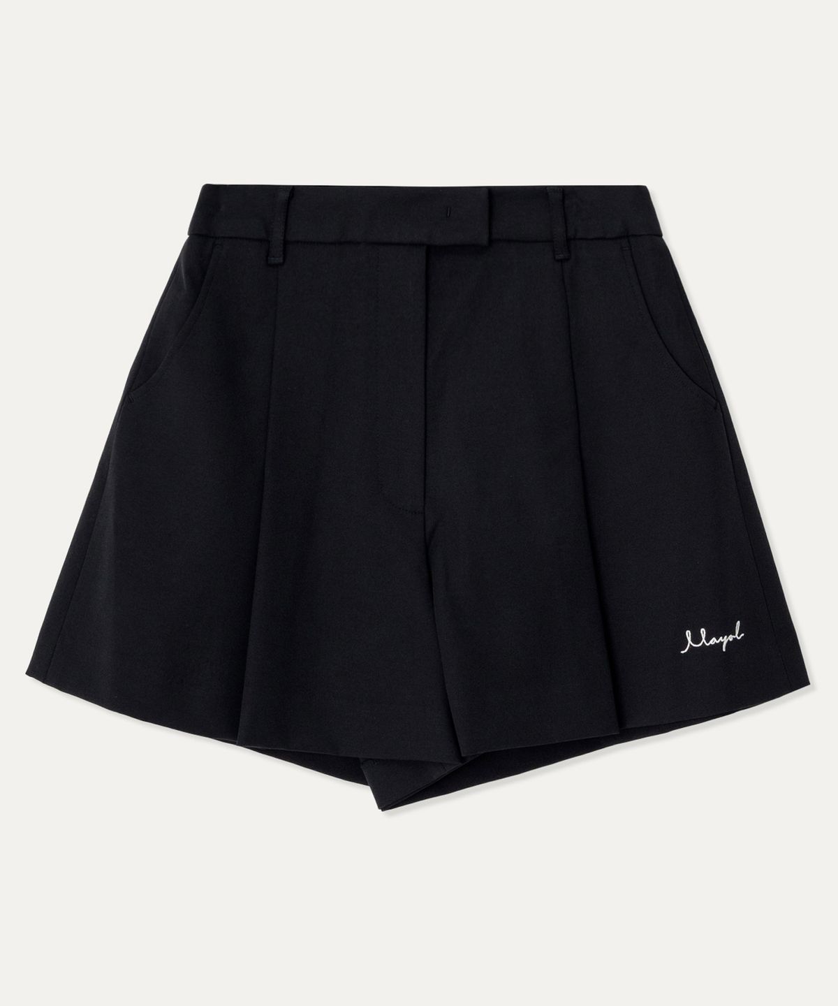 마욜(MAYOL) 주름 팬츠_블랙
