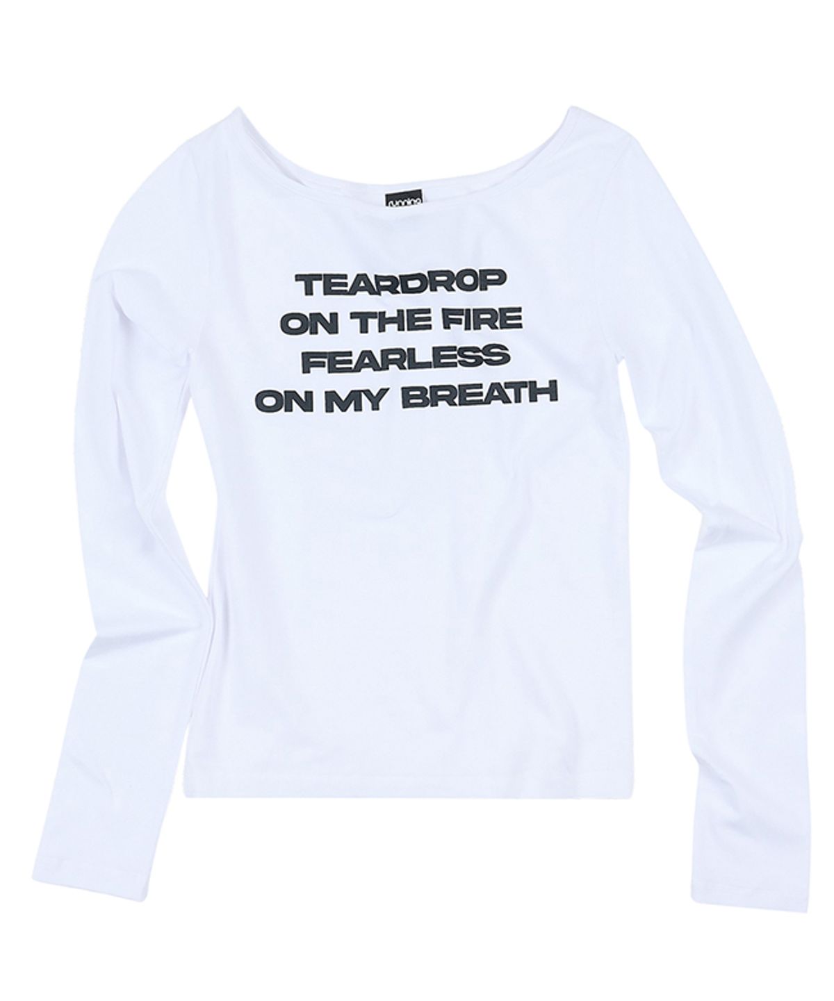 러닝하이(RUNNINGHIGH) 레터링 슬림 L/S 티 [화이트]