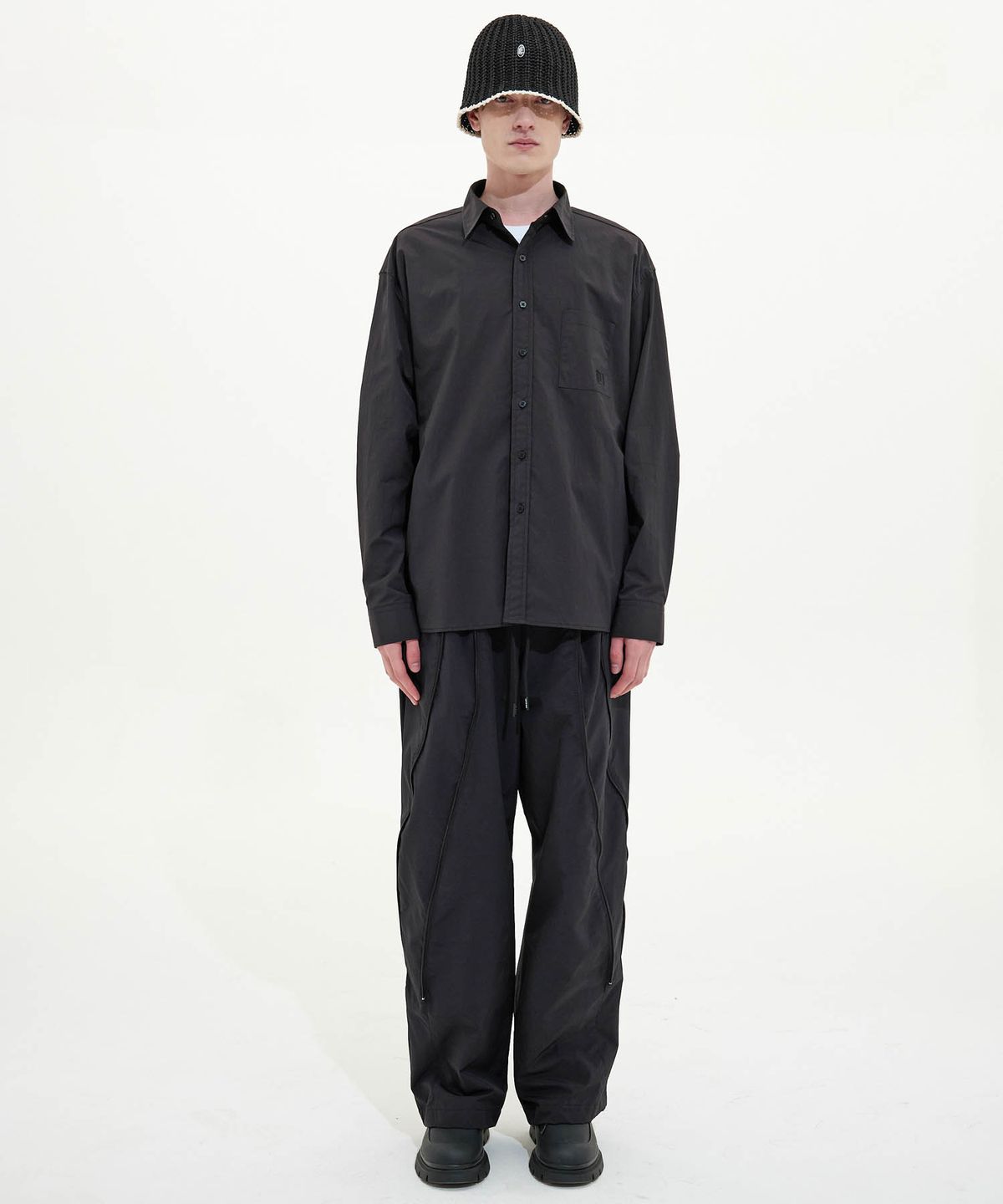 트립르센스(TRIP LE SENS) 워셔블 오버사이즈 셔츠_BLACK