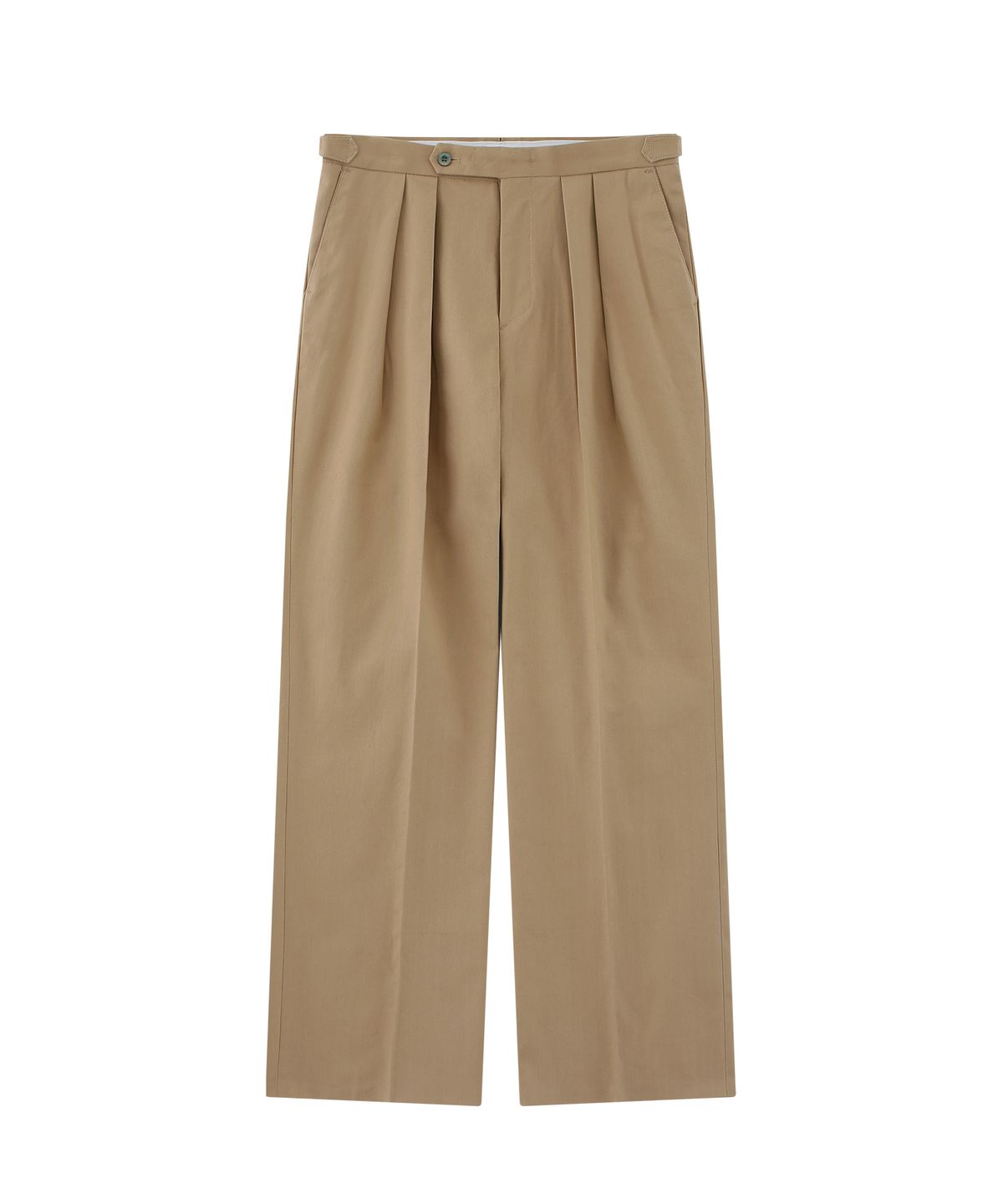 벨리프(BELLIEF) [Easy line] Herringbone cotton Wide Pants (BEIGE)