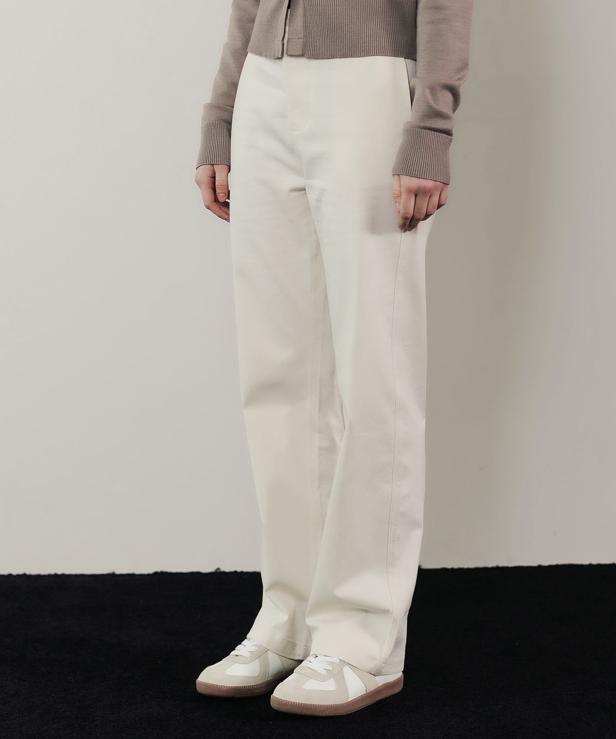 하드코어 해피니스(HARDCORE HAPPINESS) COTTON STRAIGHT BASIC PANTS_IVORY