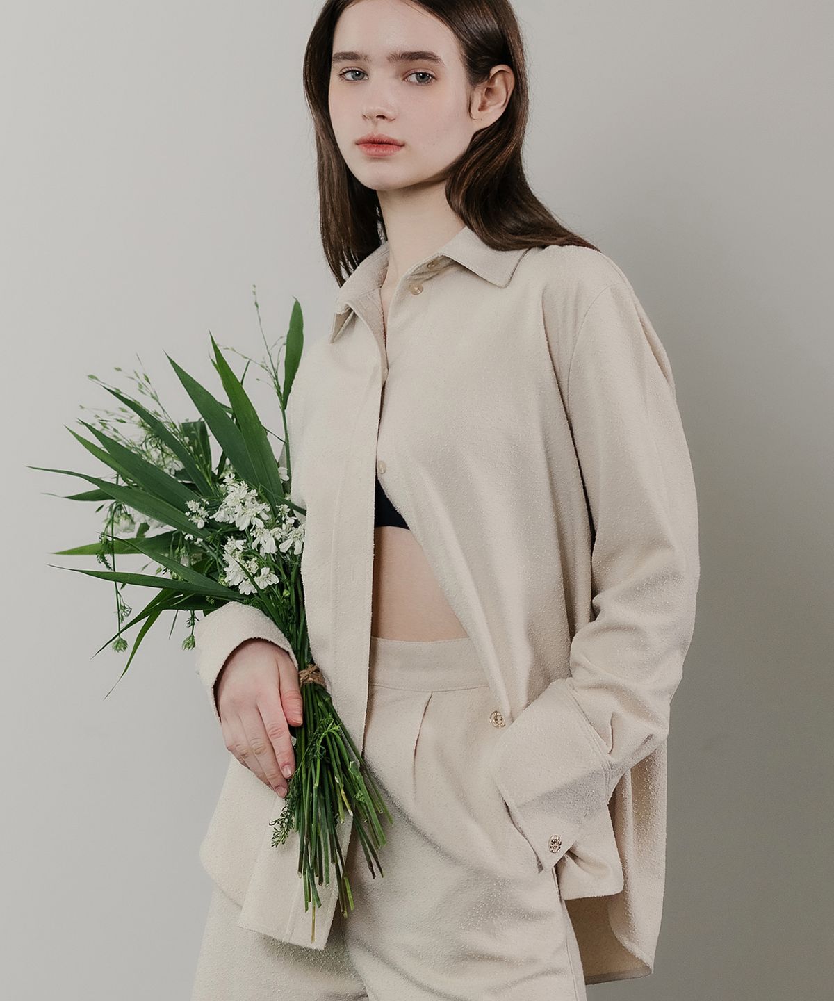 하드코어 해피니스(HARDCORE HAPPINESS) SILHOUETTE SIGNATURE SHIRTS_BEIGE