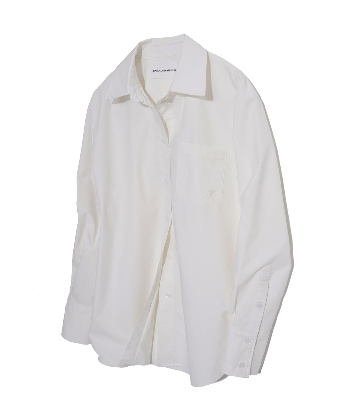 하드코어 해피니스(HARDCORE HAPPINESS) COTTON LOGO POCKET SHIRTS_WHITE