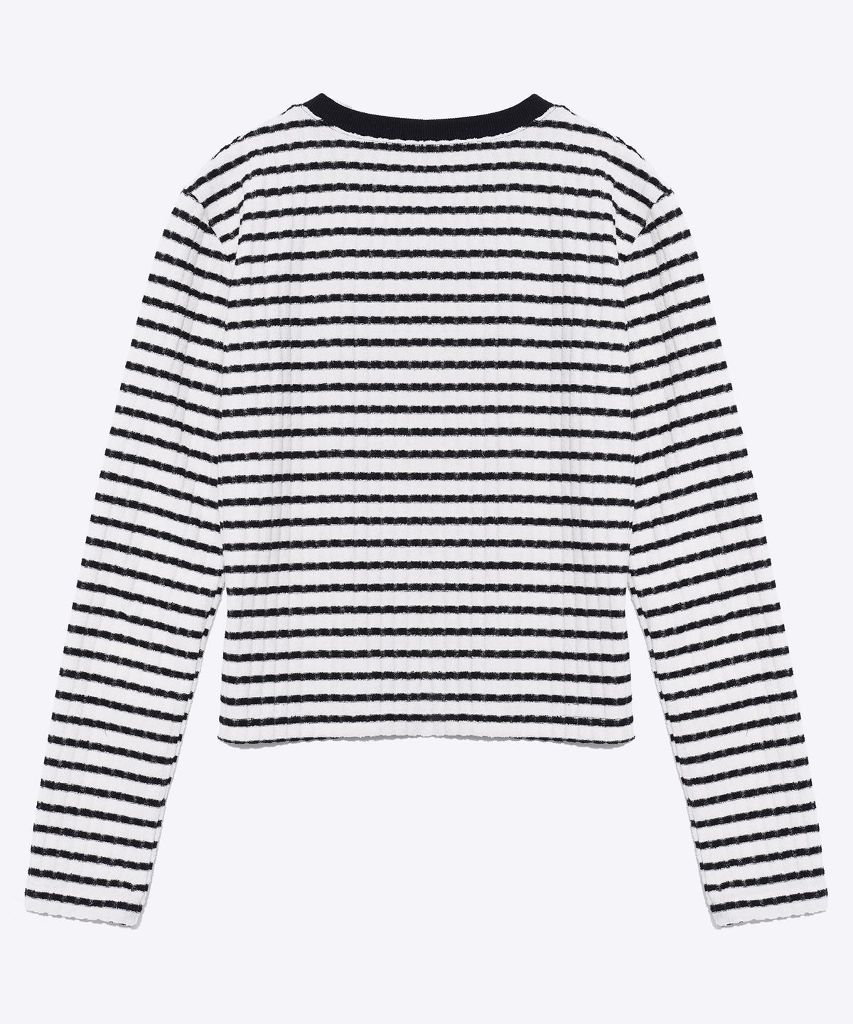 하드코어 해피니스(HARDCORE HAPPINESS) TERRY STRIPED NEEDLEWORK T-SHIRT_BLACK