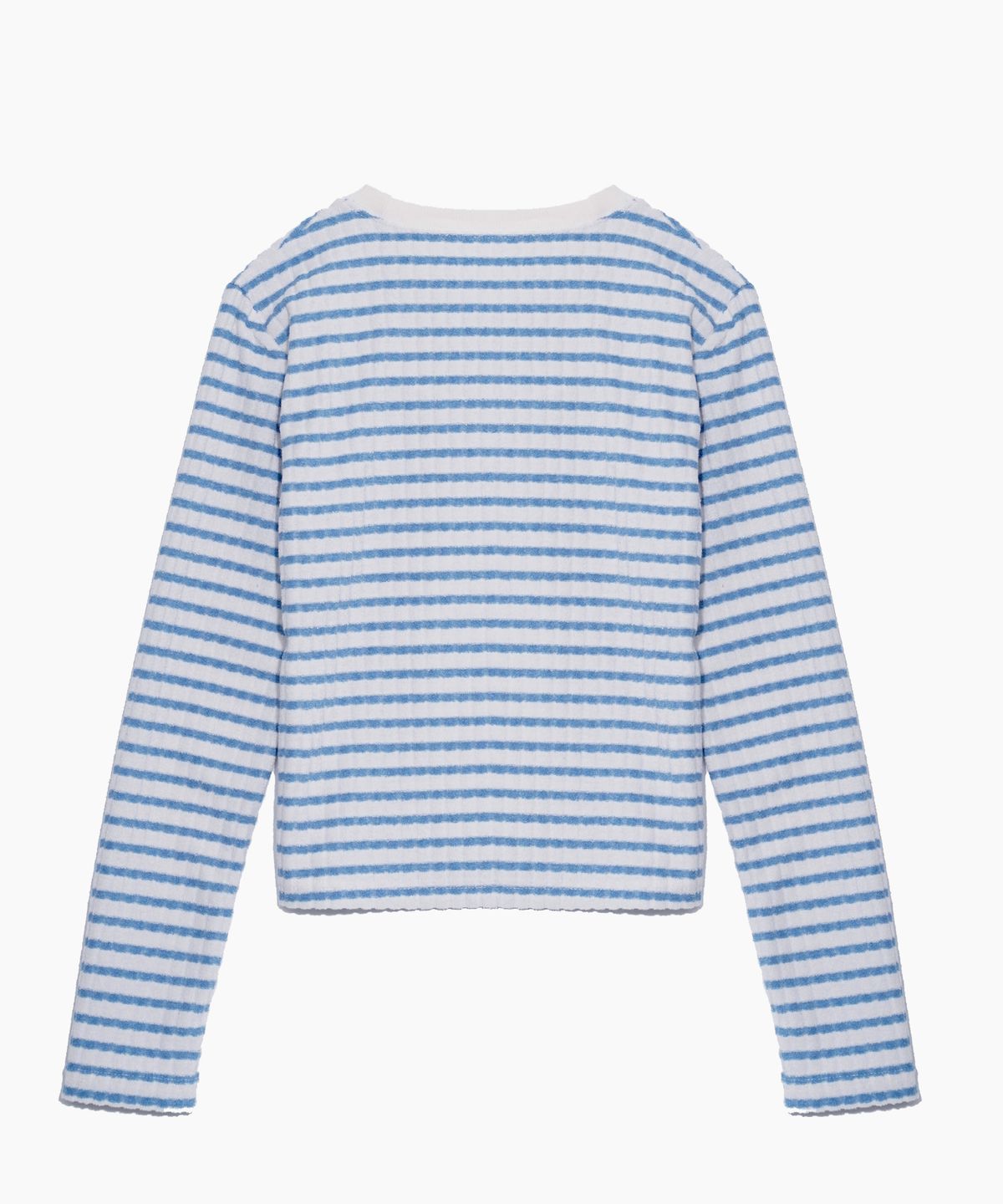 하드코어 해피니스(HARDCORE HAPPINESS) TERRY STRIPED NEEDLEWORK T-SHIRT_SKY BLUE