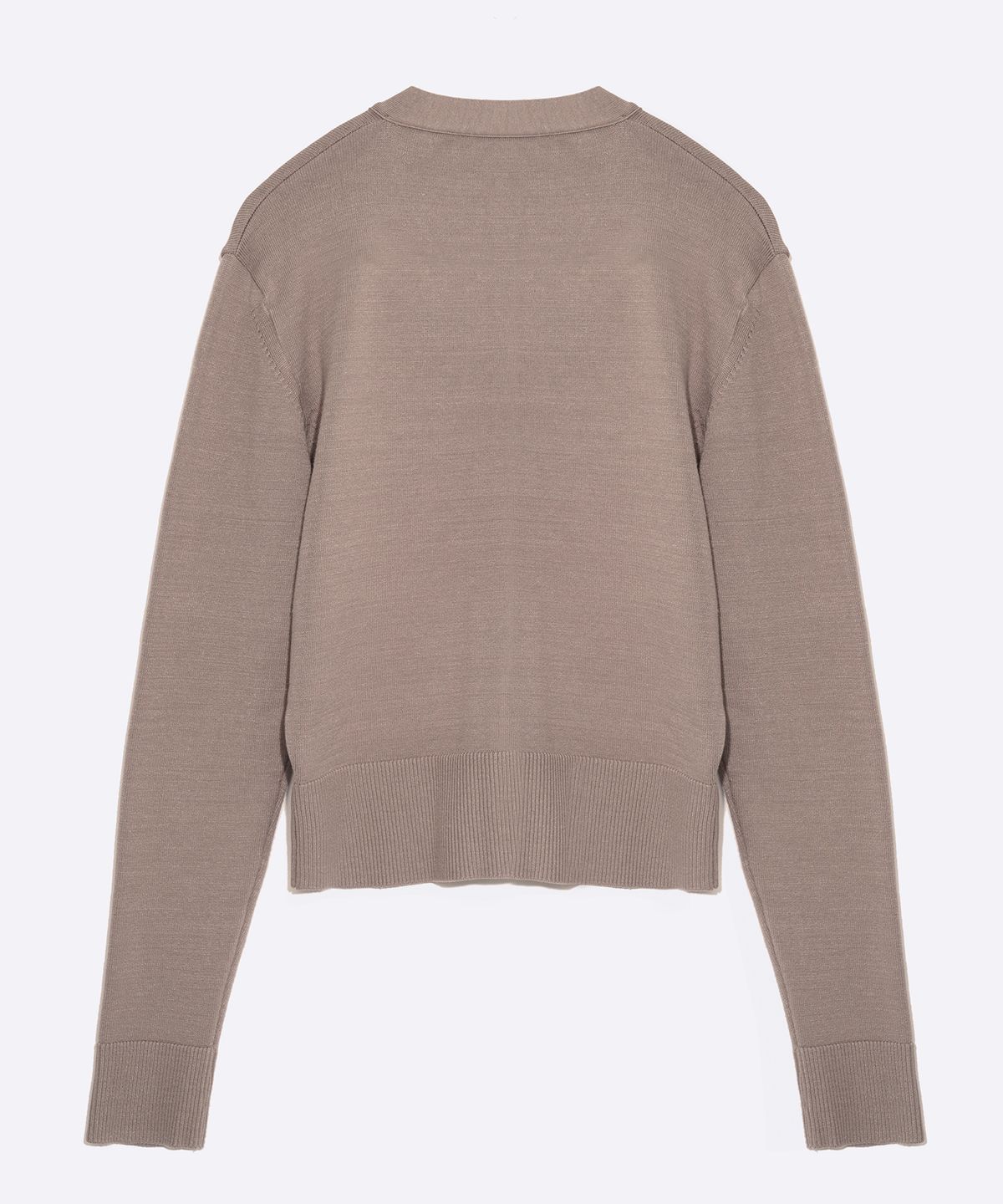 하드코어 해피니스(HARDCORE HAPPINESS) V NECK SYMBOL CARDIGAN_BEIGE GREY