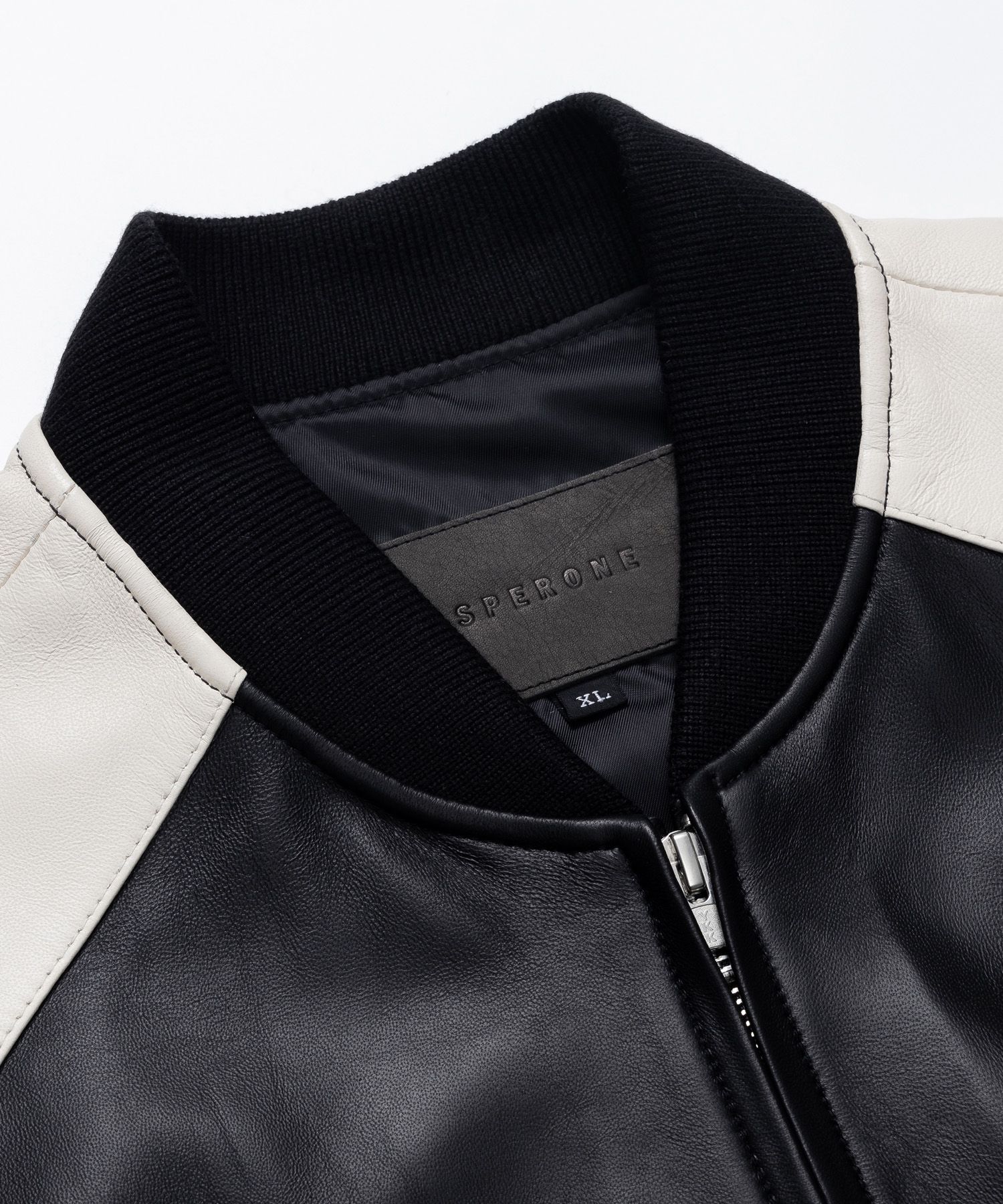 MUSINSA | SPERONE [Real Leather] Lambskin two-tone stadium