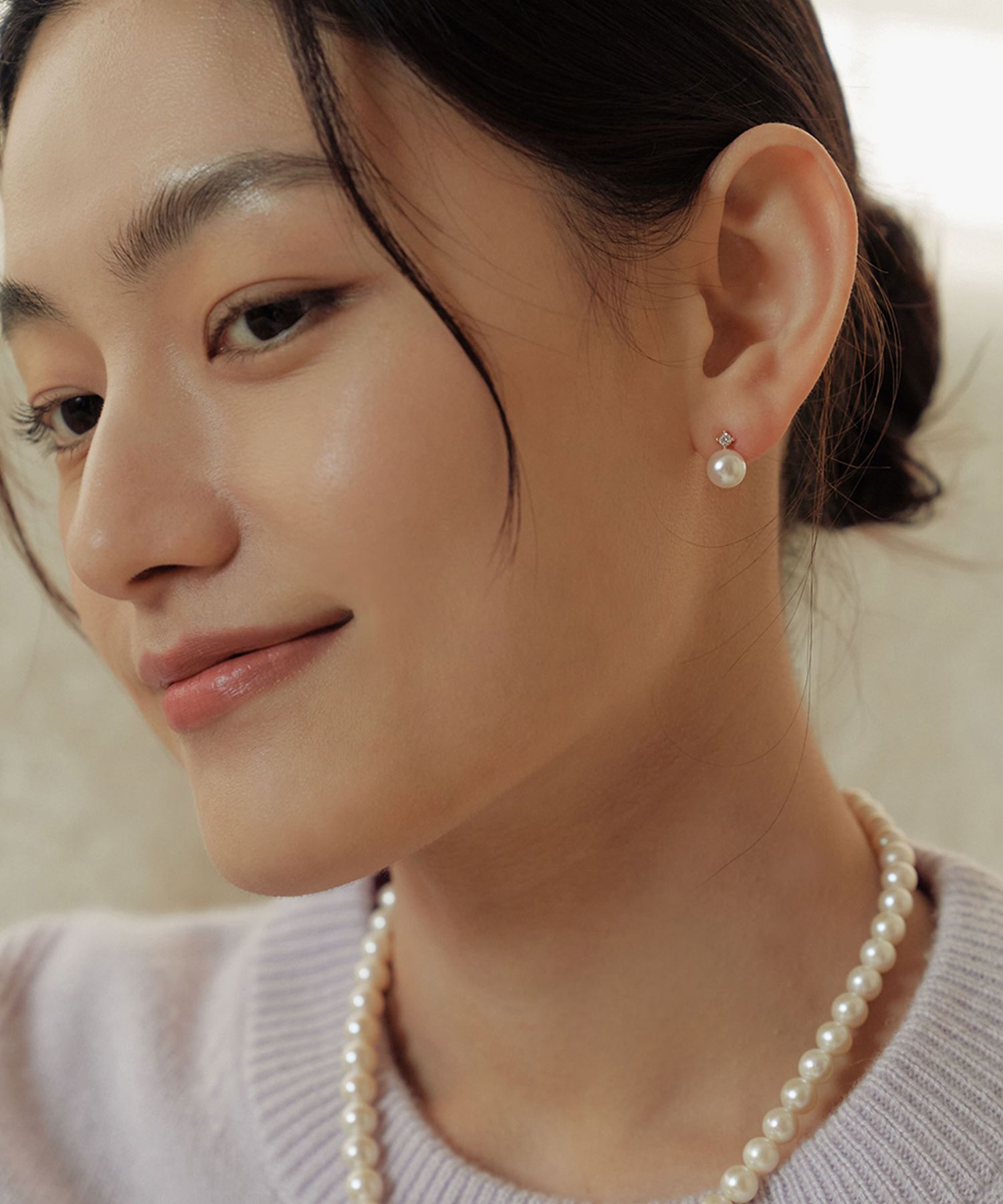 TATIANA☆Moissanite Pearl Earrings Tatiana Pearl Earrings