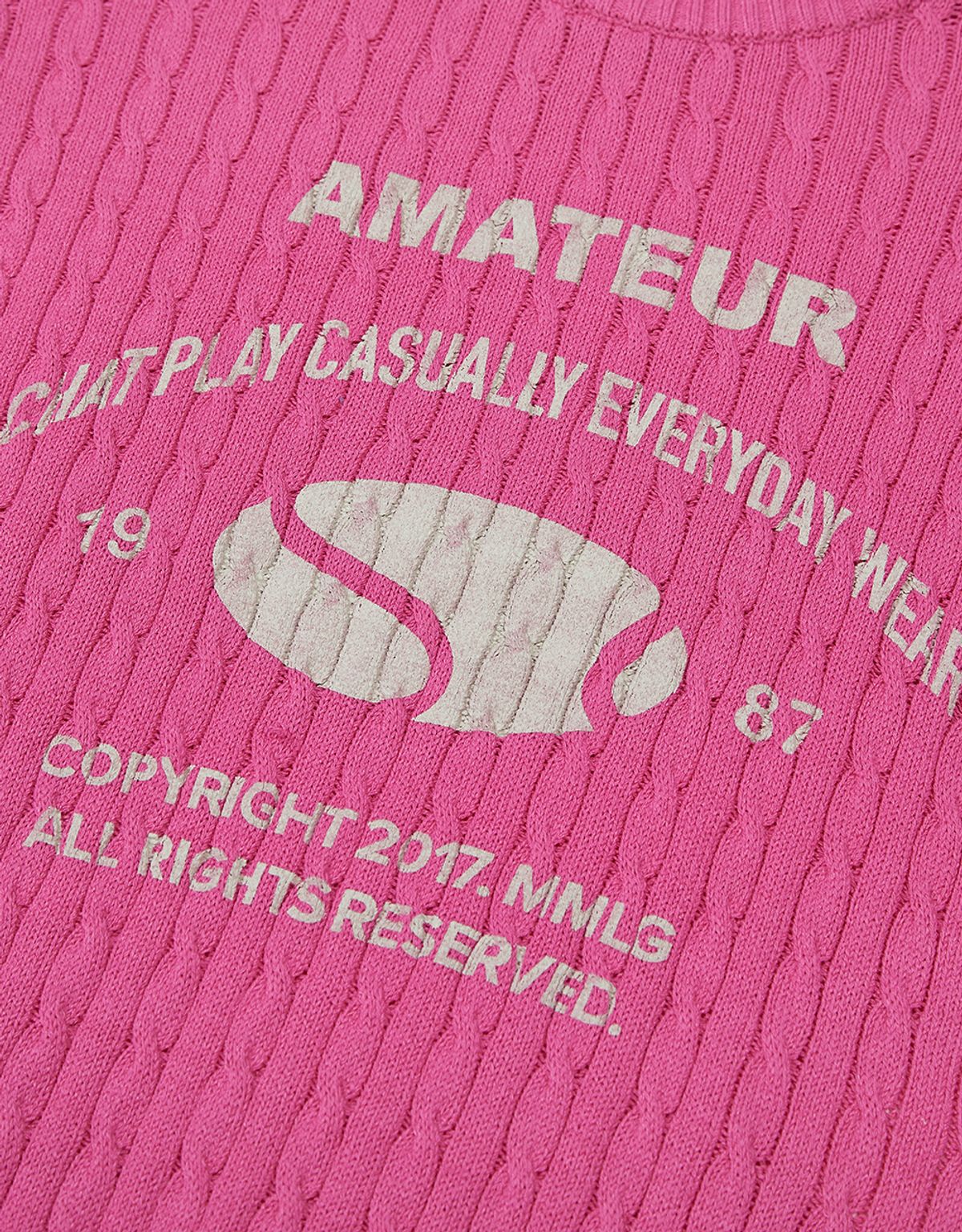 엠엠엘지(MMLG) [Mmlg] AMATEUR CABLE KNIT (PINK)