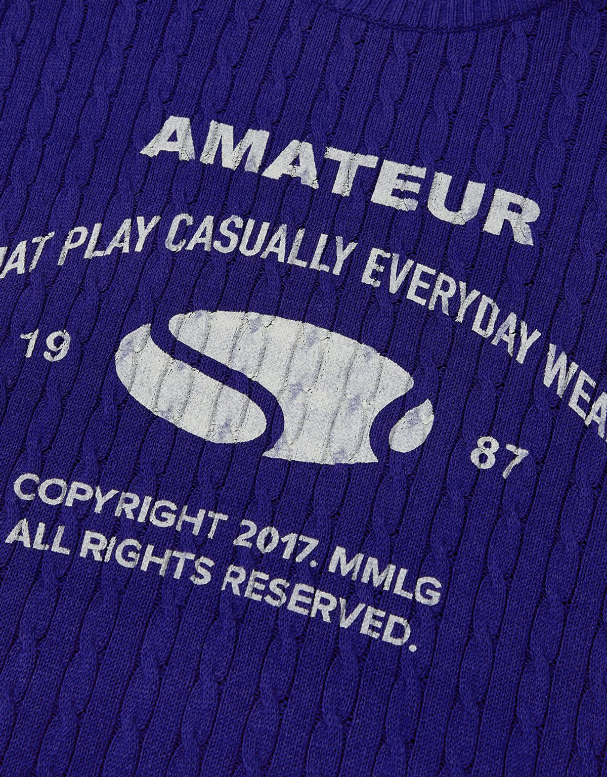 엠엠엘지(MMLG) [Mmlg] AMATEUR CABLE KNIT (BLUE)