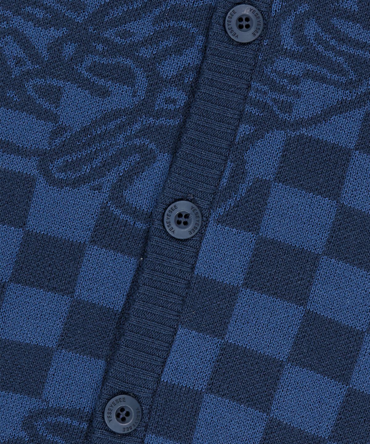예스아이씨(YESEYESEE) Y.E.S Checkerboard Cardigan Navy