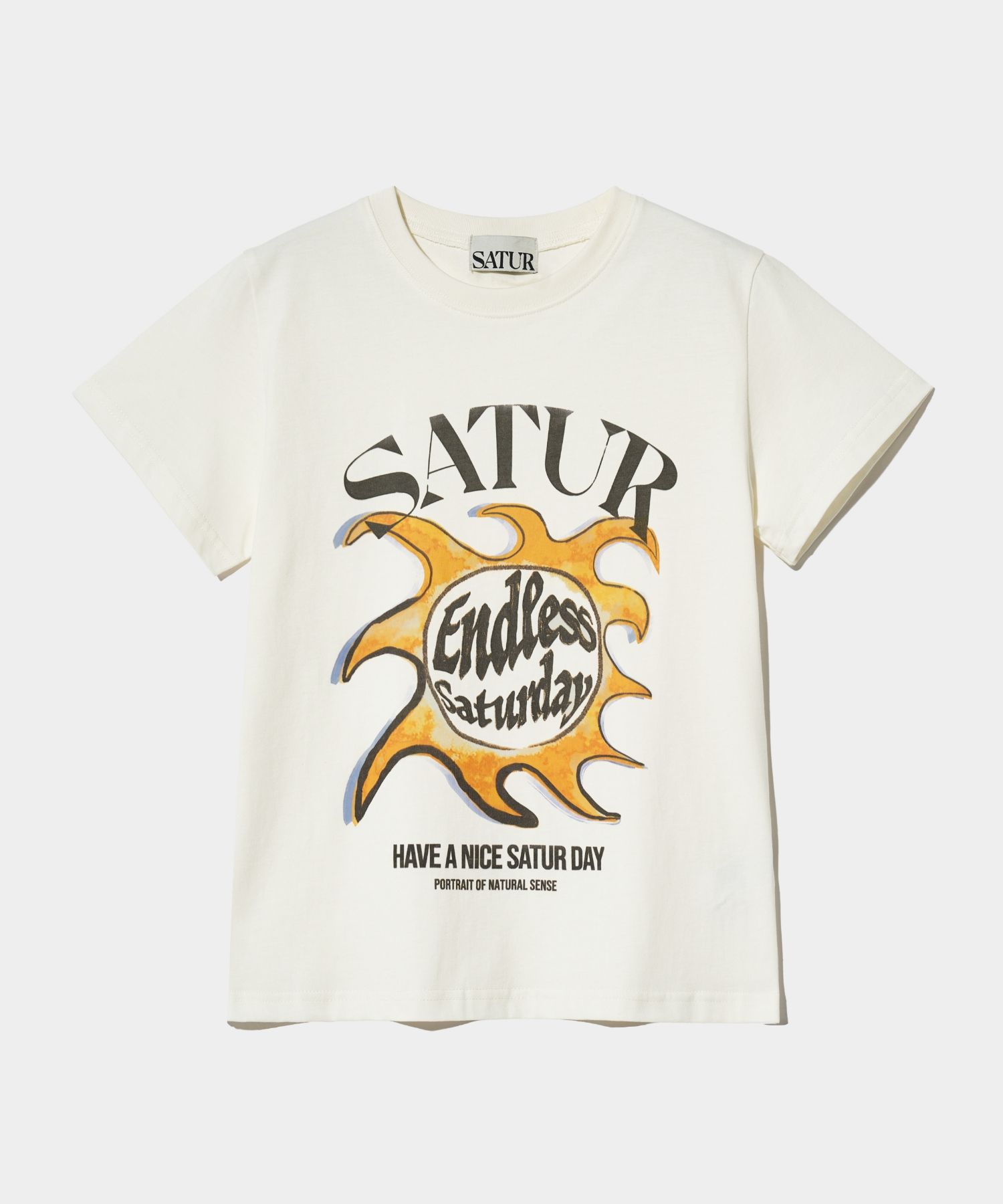 Tシャツ・カットソー SATUR Sun Retro Graphic Short Sleeve T-Shirt Retro Ivory MUSINSA | SATUR Sun Retro Graphic Short Sleeve T-shirt Retro