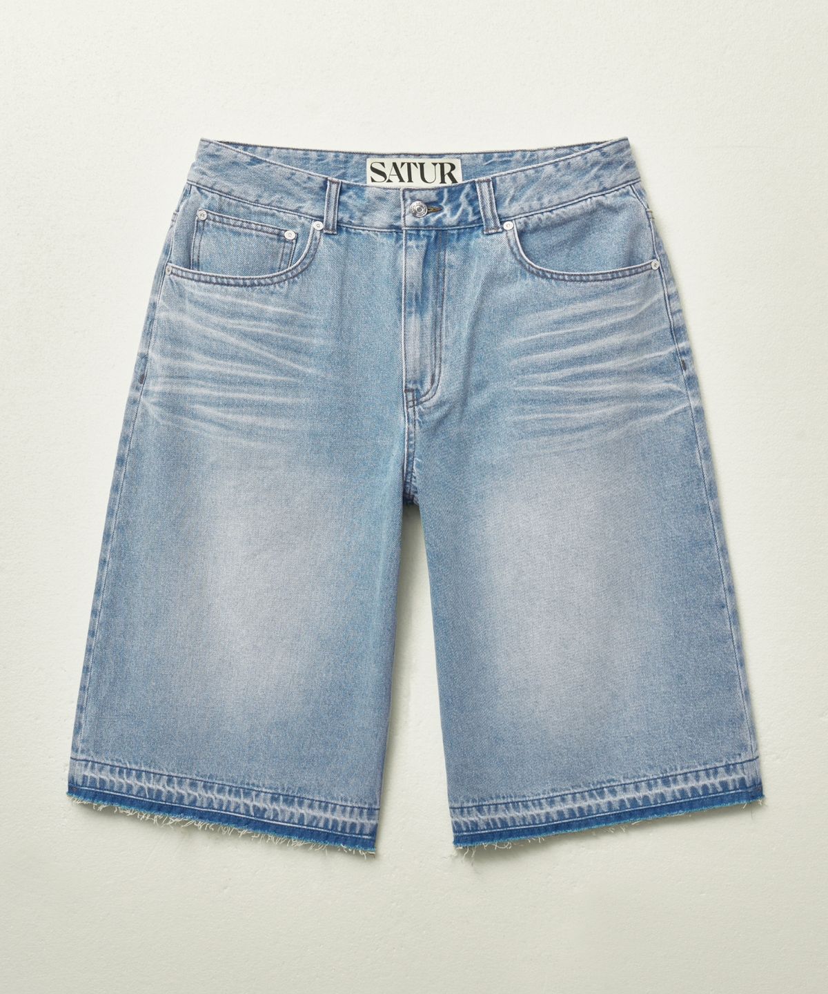 세터(SATUR) 가봉 데님 버뮤다 팬츠 라이트 블루