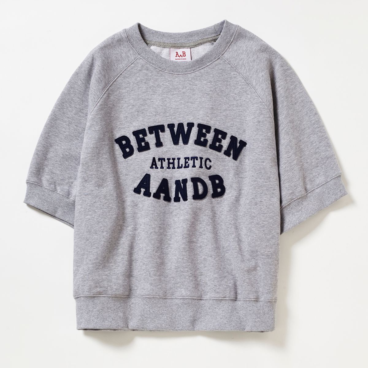 비트윈에이앤비(BETWEEN A AND B) 레글런 반팔 스웨트셔츠 [그레이]