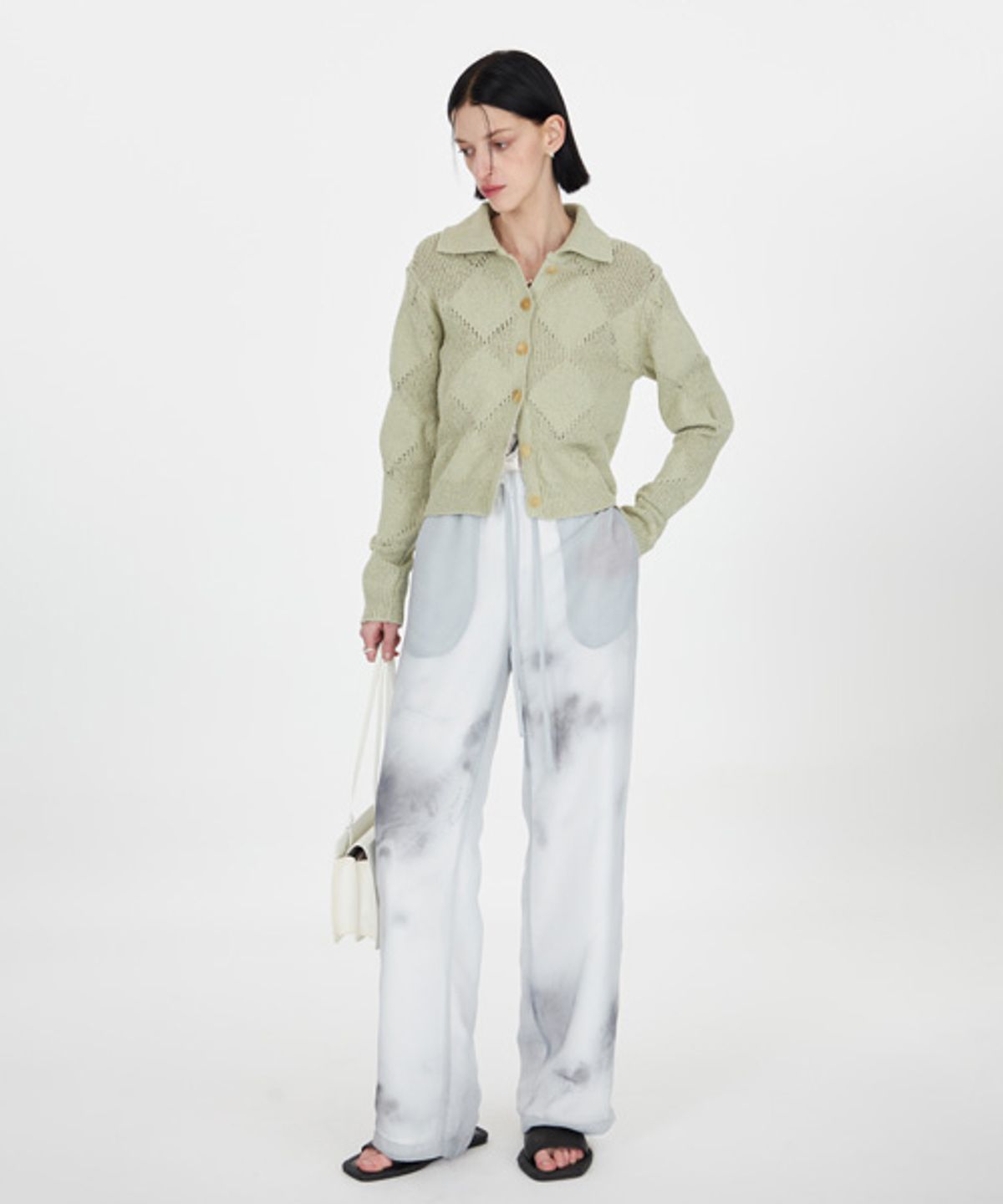 유스(YOUTH) Argyle Knit Collar Cardigan