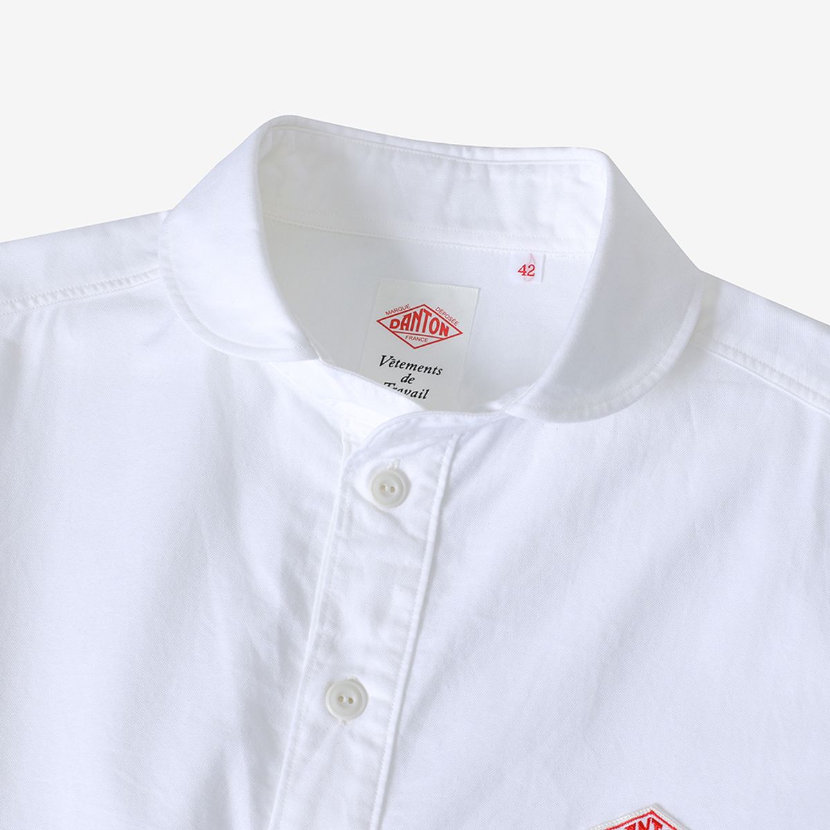 단톤(DANTON) 라운드 칼라 풀오버 셔츠 (WHT) ADTM2313568-WHT