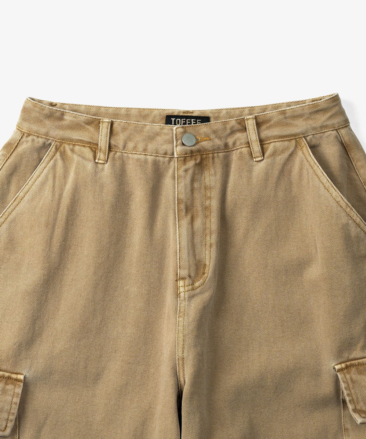 토피(TOFFEE) 가먼트 다잉 카고 데님 팬츠 (BEIGE)