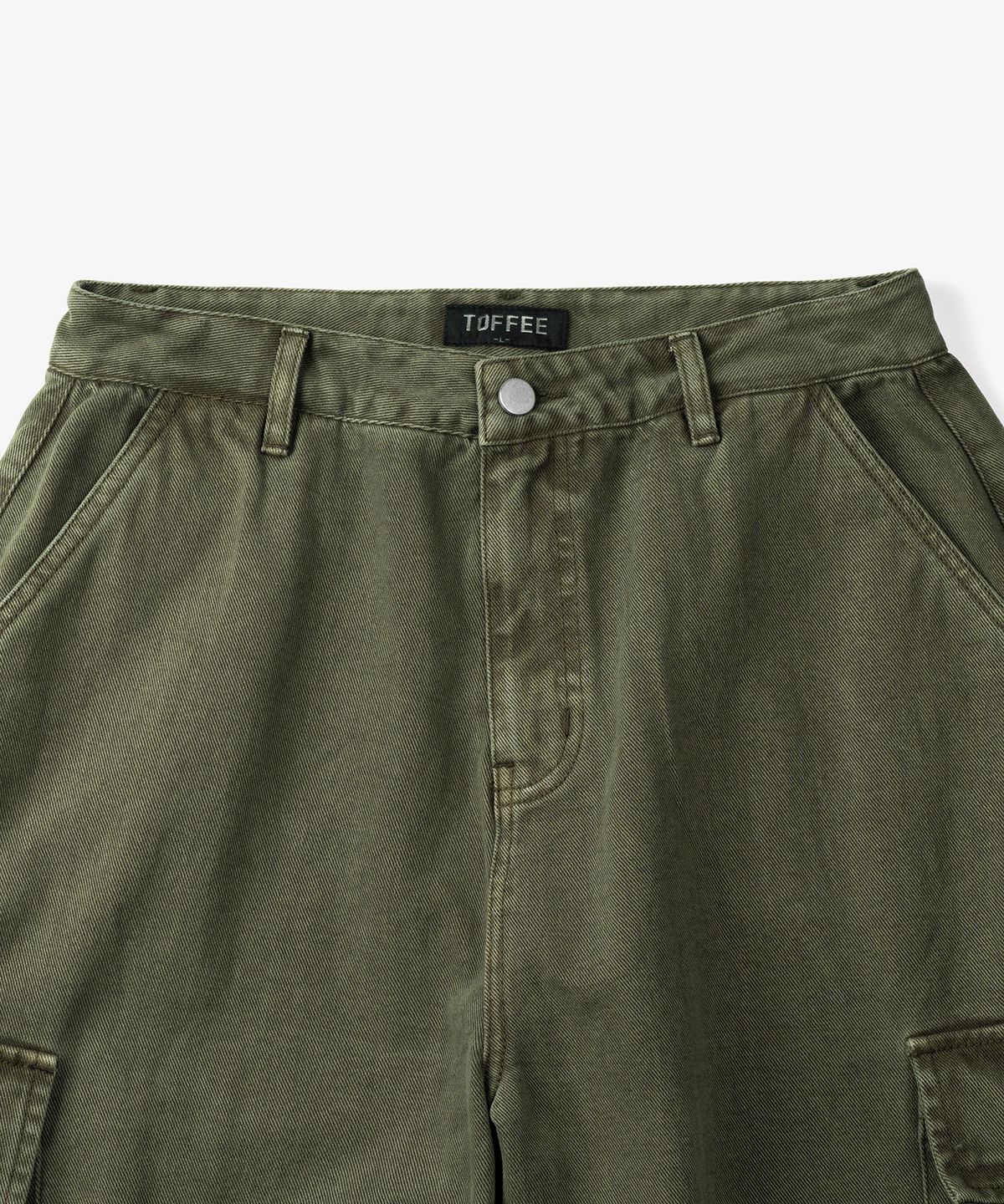 토피(TOFFEE) 가먼트 다잉 카고 데님 팬츠 (KHAKI)