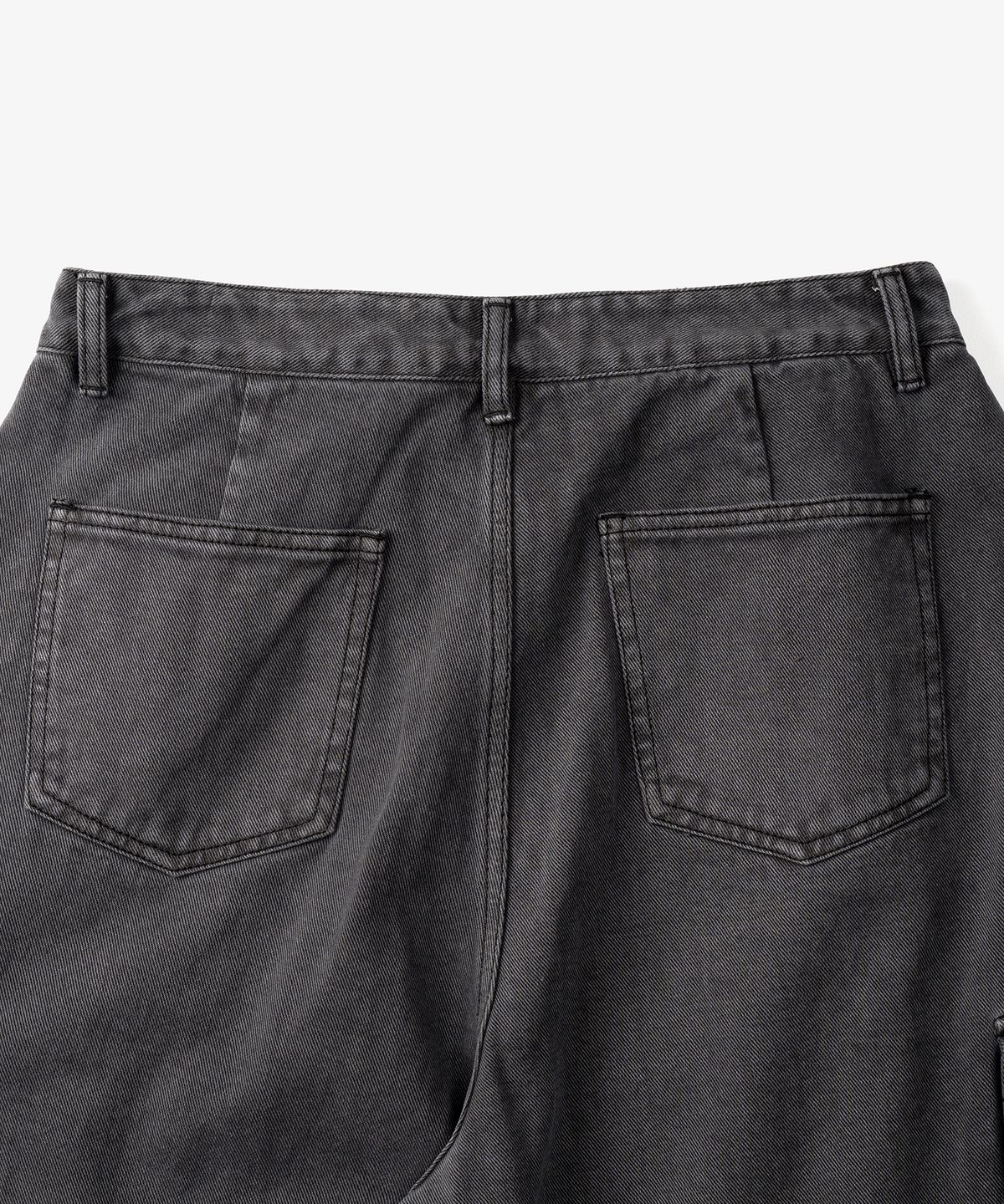 토피(TOFFEE) 가먼트 다잉 카고 데님 팬츠 (DEEP GREY)