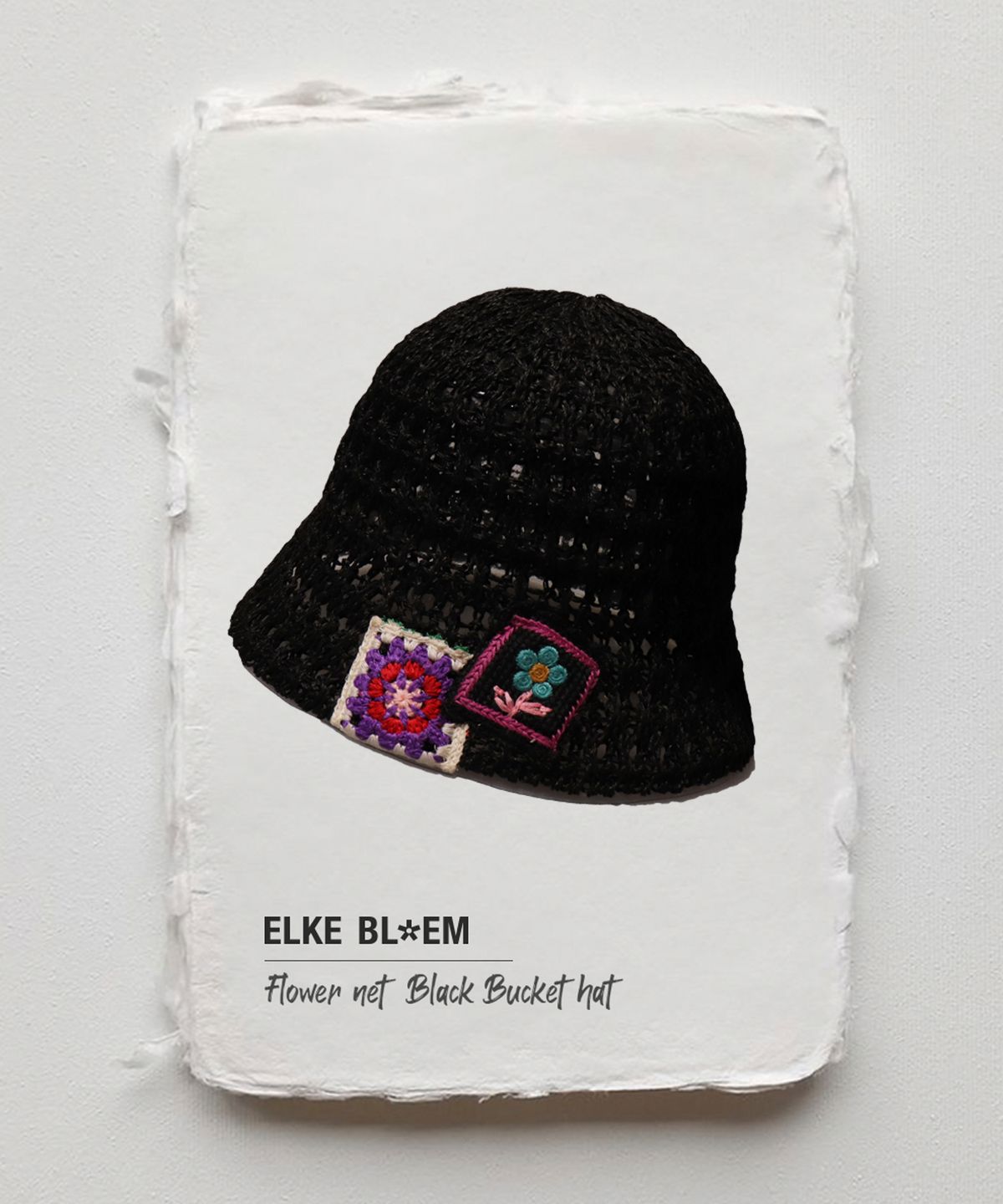엘케블룸(ELKE BLOEM) FLOWER NET BLACK BUCKET HAT