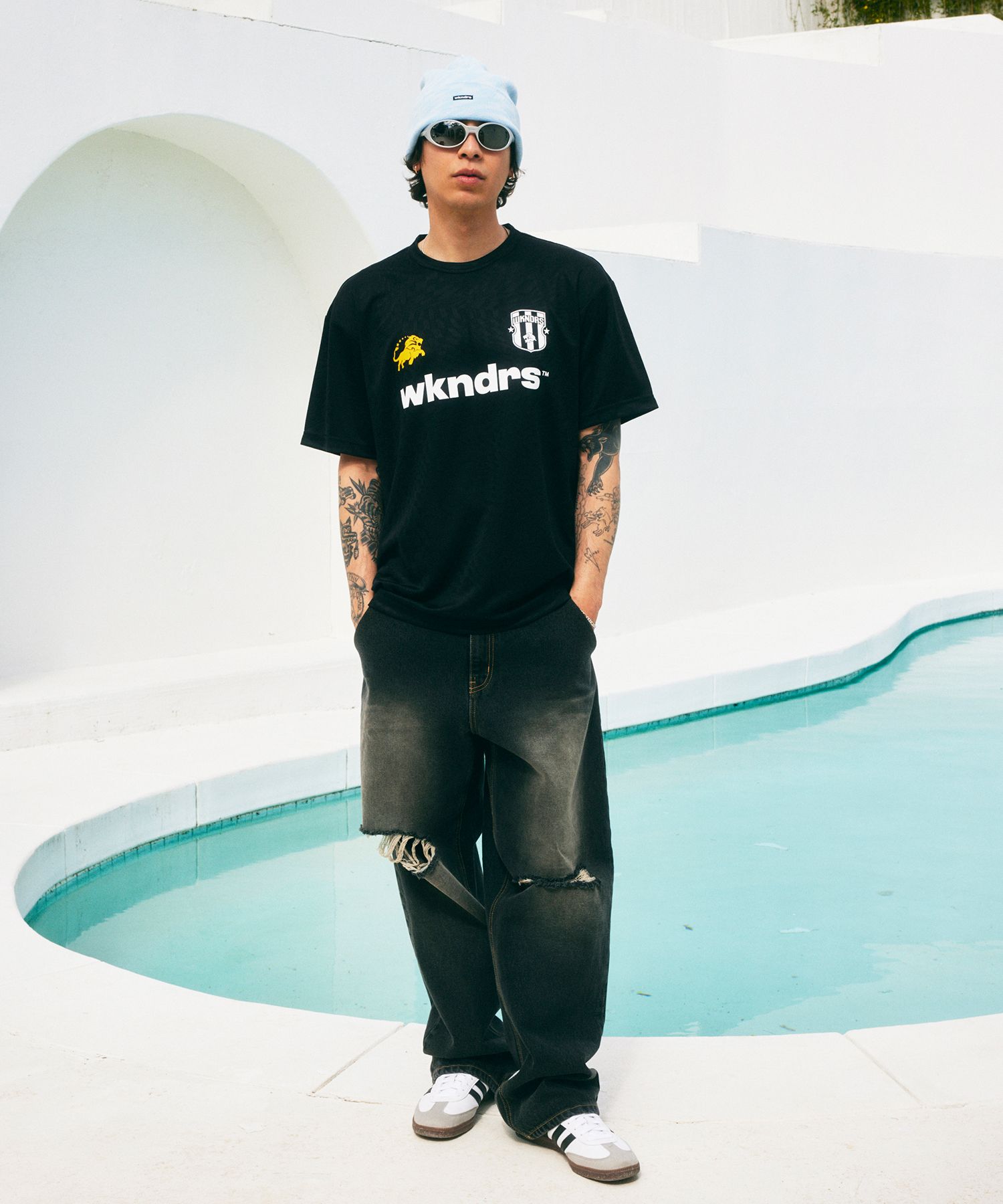◆WKNDRS KING SOCCER SS JERSEY/3色◆ MUSINSA公式 | WKNDRS KING SOCCER SS JERSEY (NAVY)