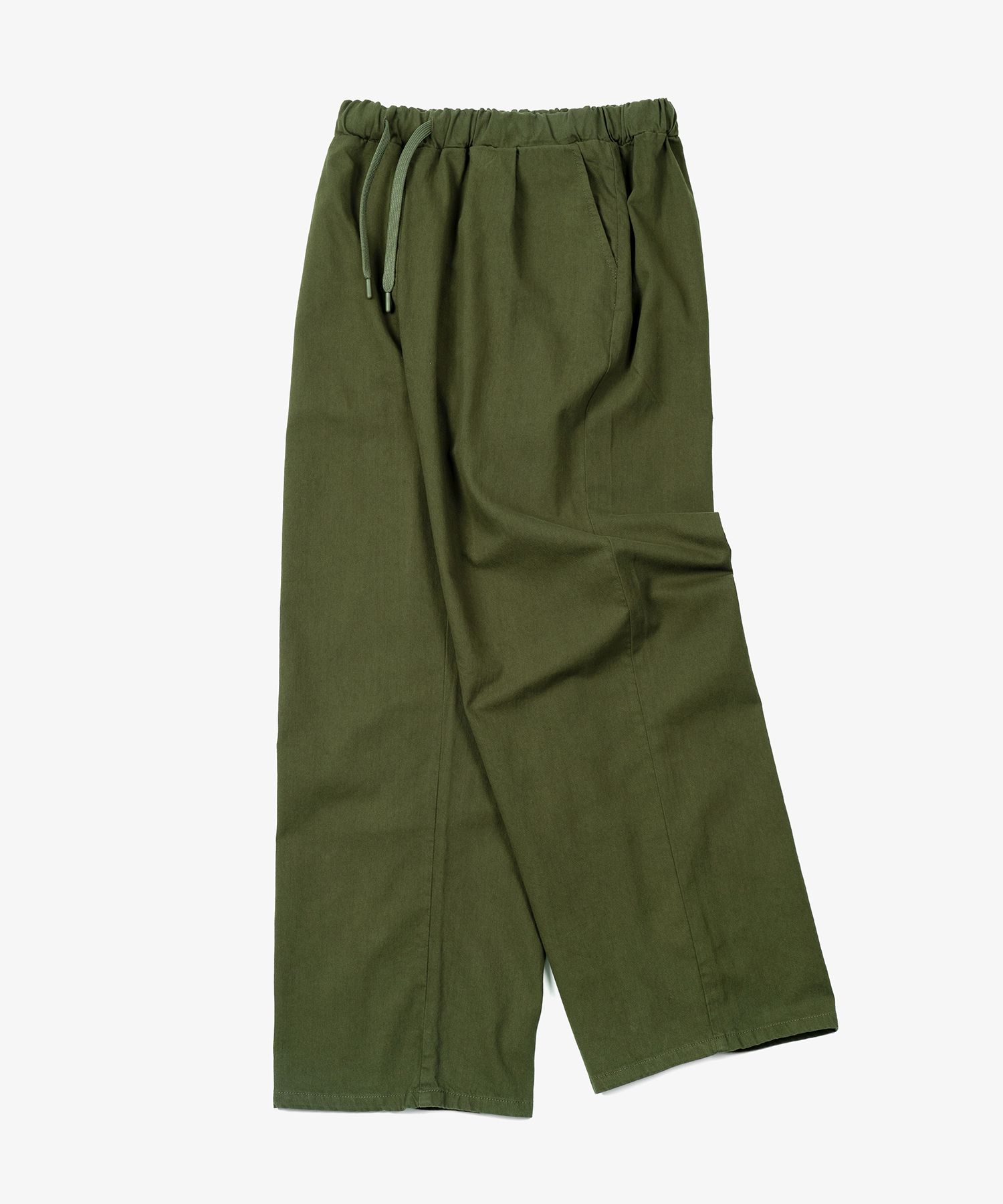 MUSINSA | TOFFEE Cotton elasticated waist Wide Pants (KHAKI)