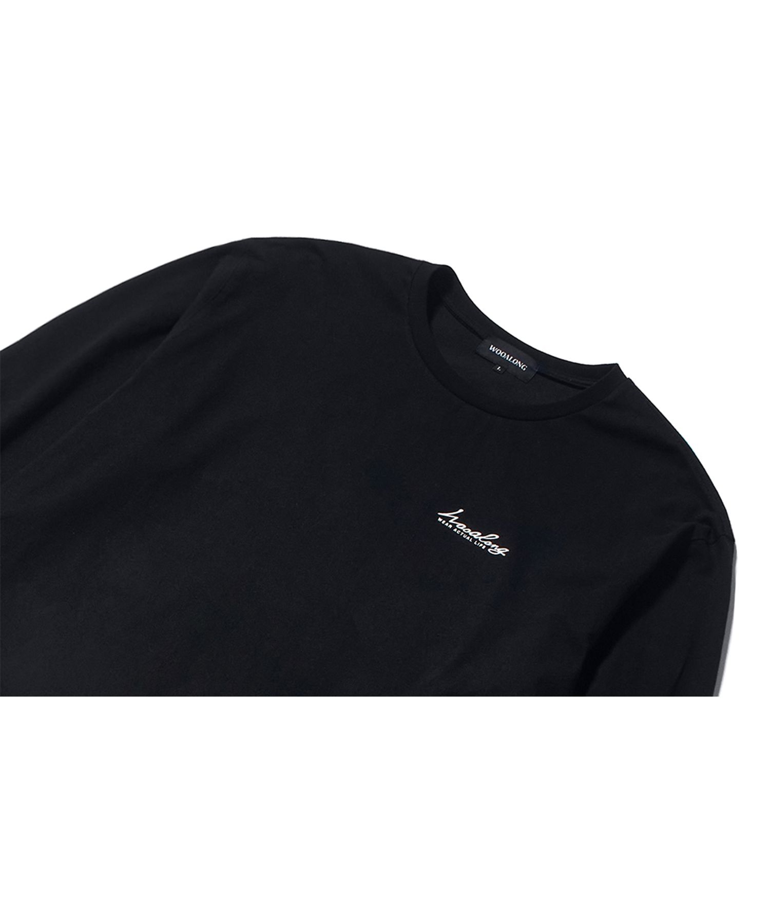 [WOOALONG]★ Cursive lettering relax long sleeve MUSINSA | WOOALONG Cursive lettering relax long sleeve - WHITE