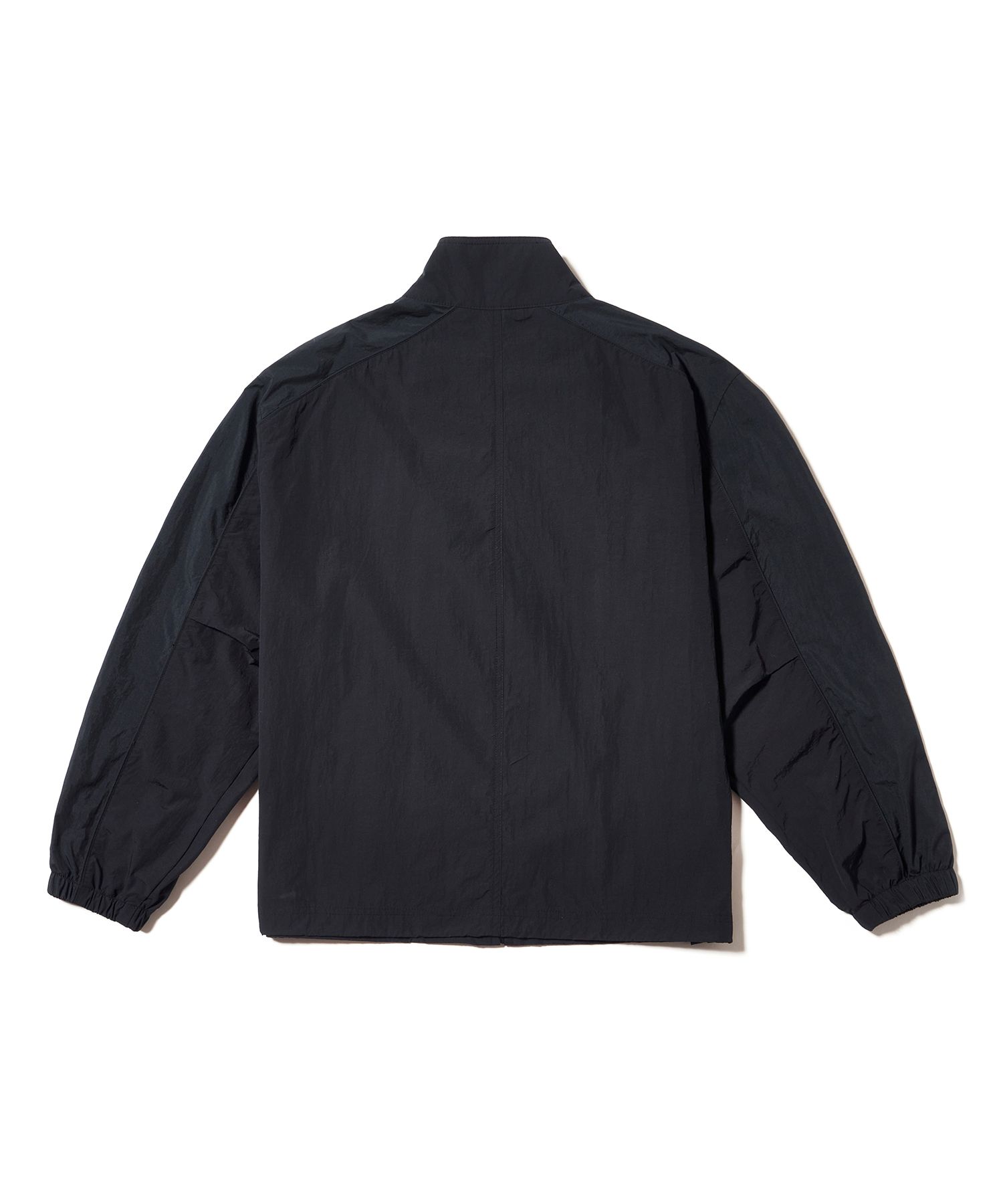MUSINSA公式 | WOOALONG Spin logo nylon colored wind breaker - BLACK