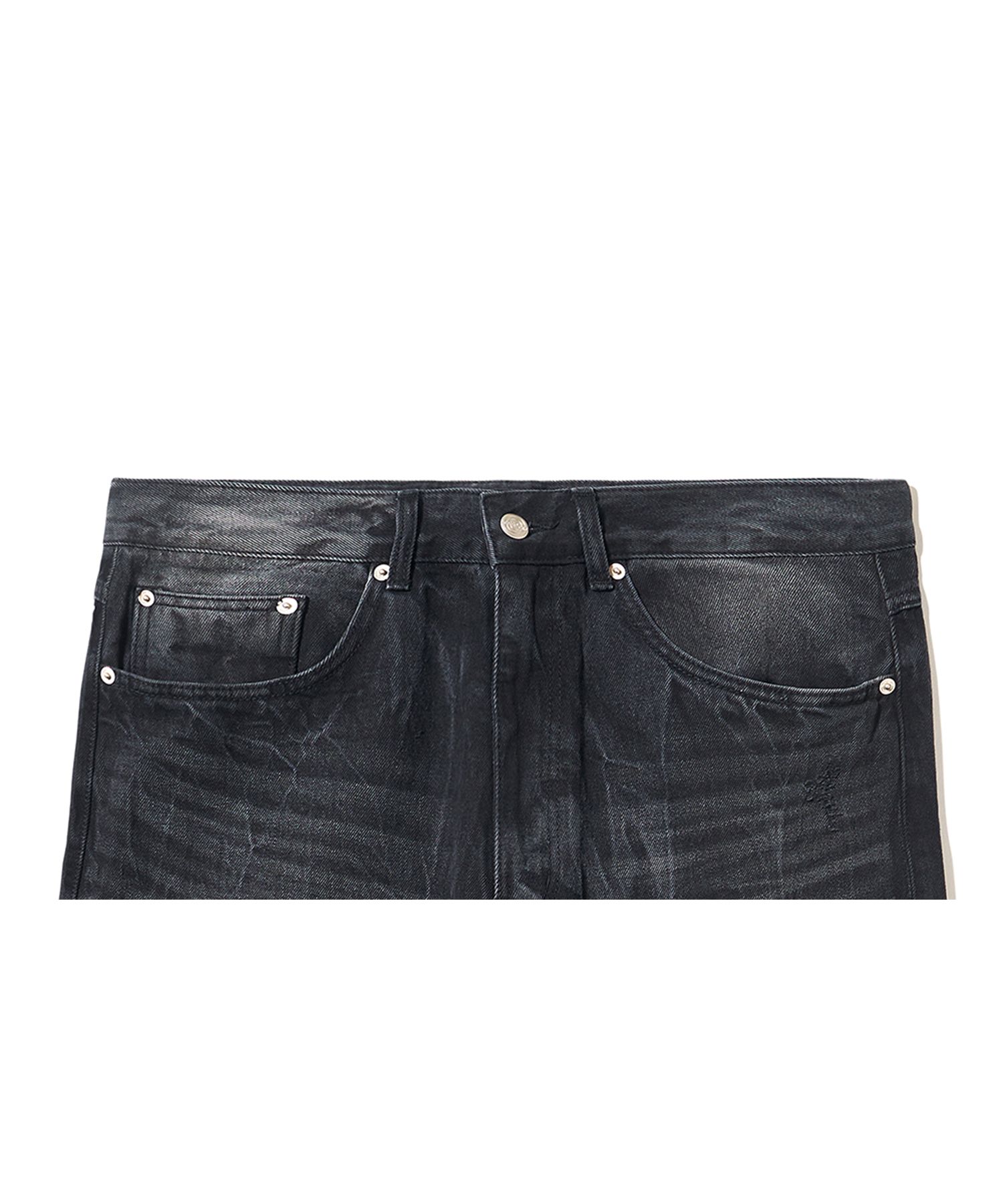 ☆人気☆【WOOALONG】☆Curved line straight denim pant.s☆ MUSINSA | WOOALONG Curved line straight denim pants - GRAY