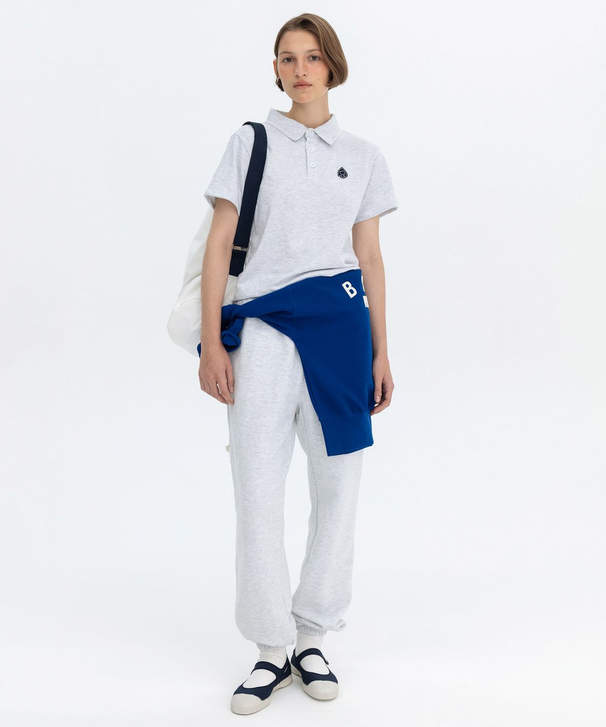 벤시몽(BENSIMON) EMBLEM PATCH POLO TEE - MELANGE GREY