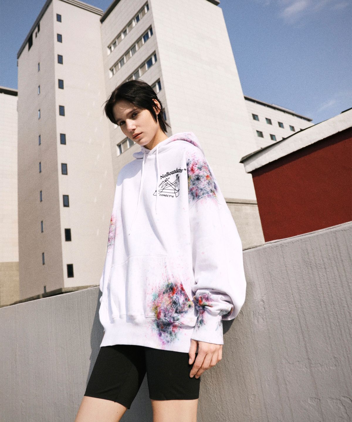 커넥트엑스(CONECTX) No Boundaries Hand Spray Dyed Hoodie (multi/white ver.)