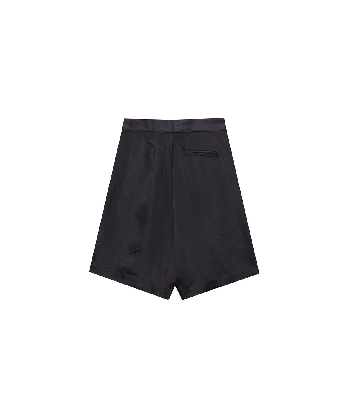 320쇼룸(320SHOWROOM) Satin Two tuck Bermuda Pants Black
