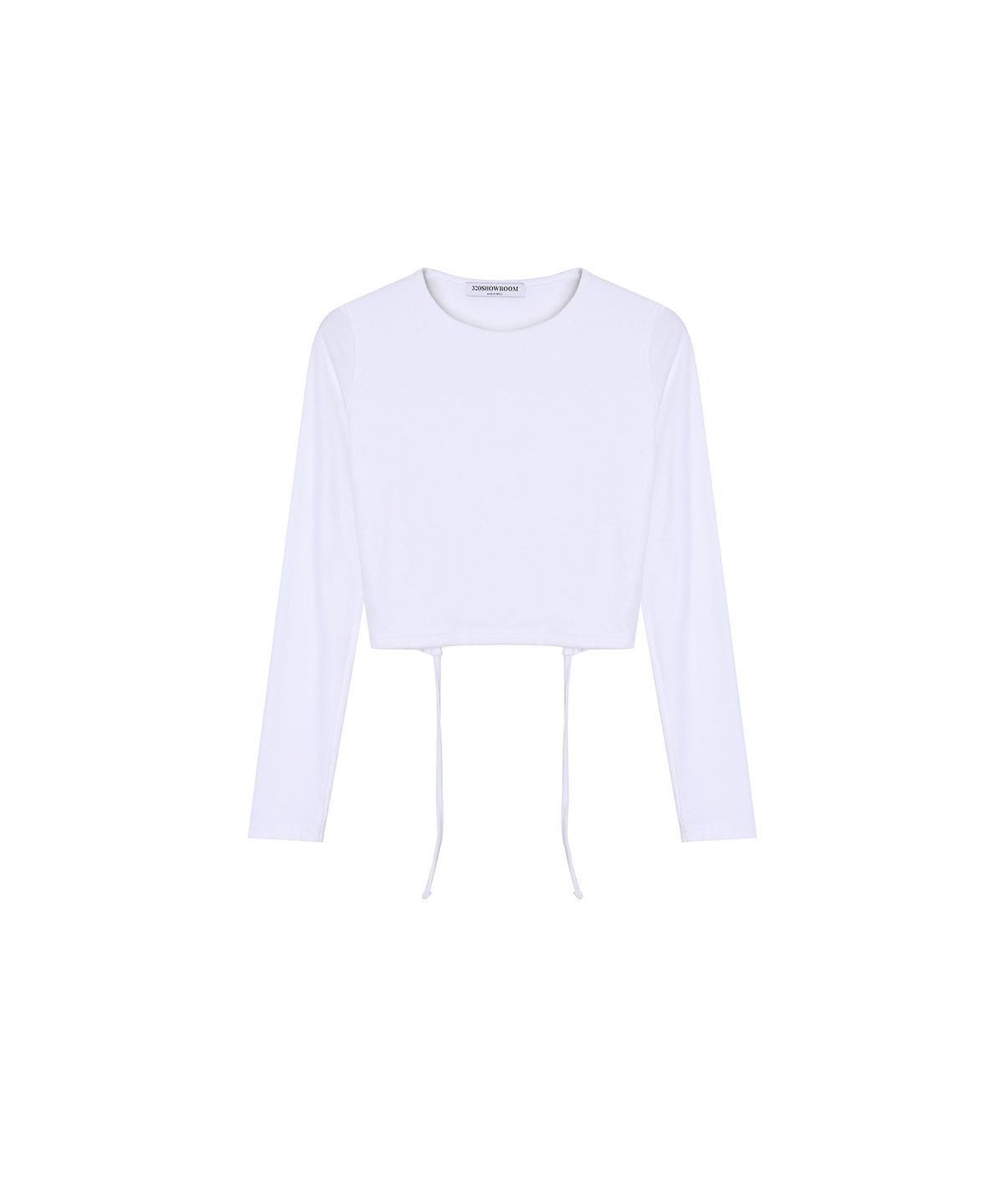 320쇼룸(320SHOWROOM) Back Round cutting Knot Span Tshirts Ivory