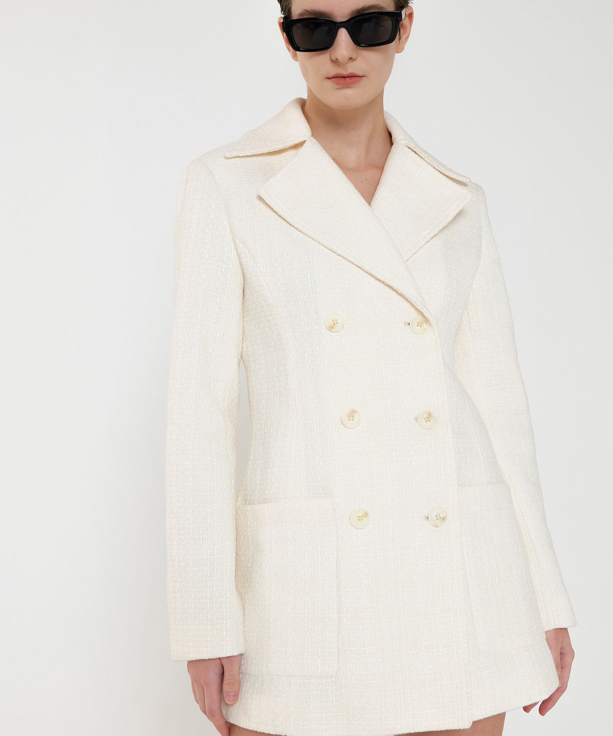 320쇼룸(320SHOWROOM) Dining Double Tweed Jacket One piece Ivory