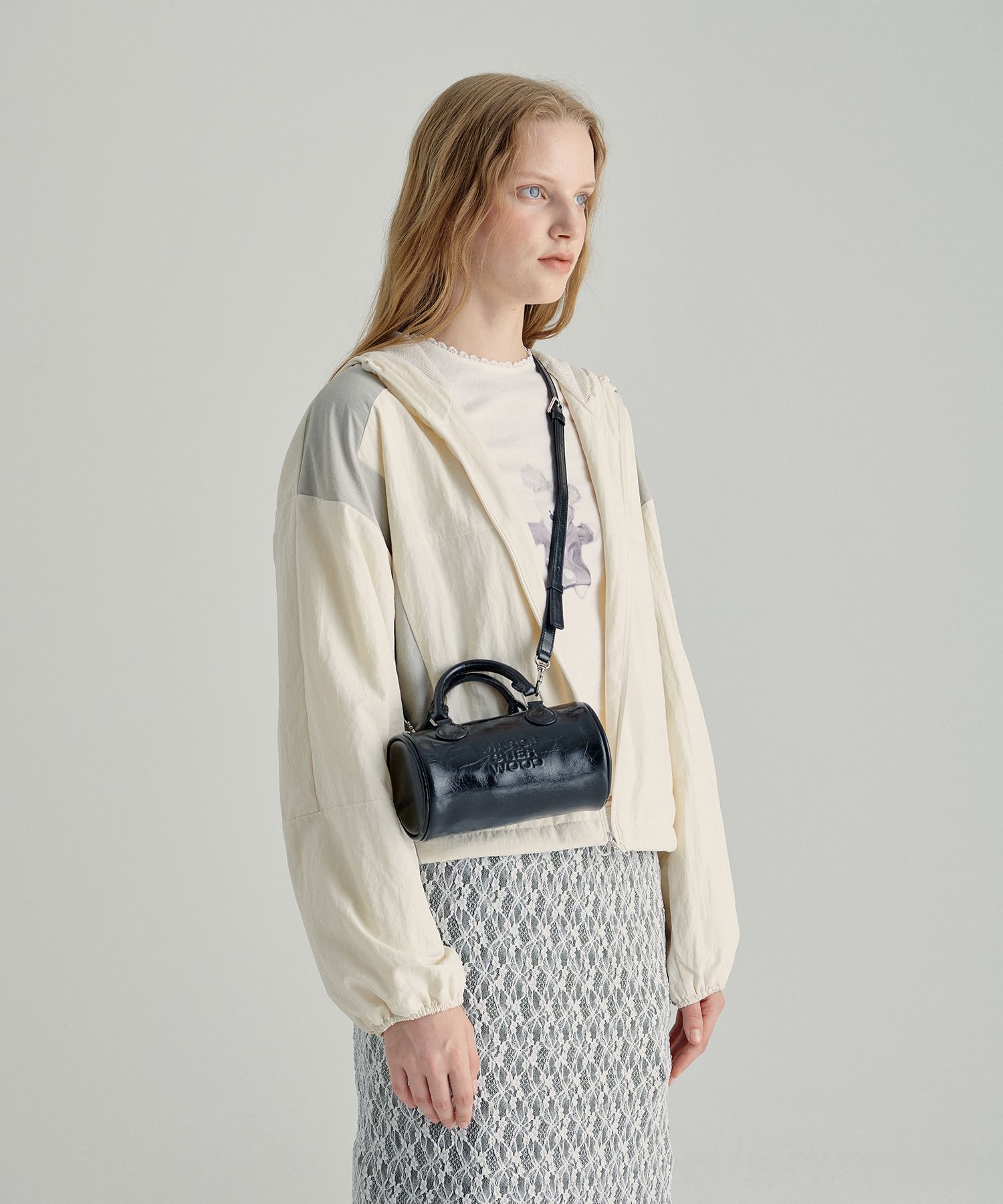 MUSINSA | MARGESHERWOOD LOG BAG - black crinkle