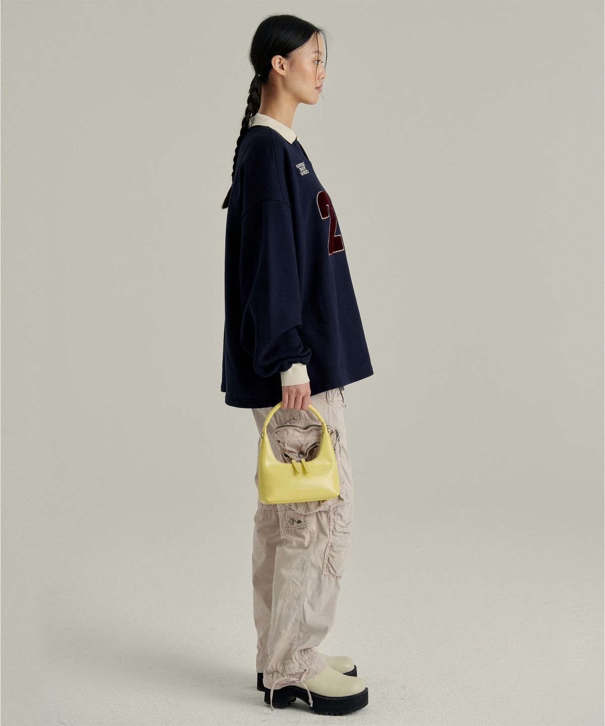 마지셔우드(MARGESHERWOOD) HOBO MINI + STRAP - lemon crinkle