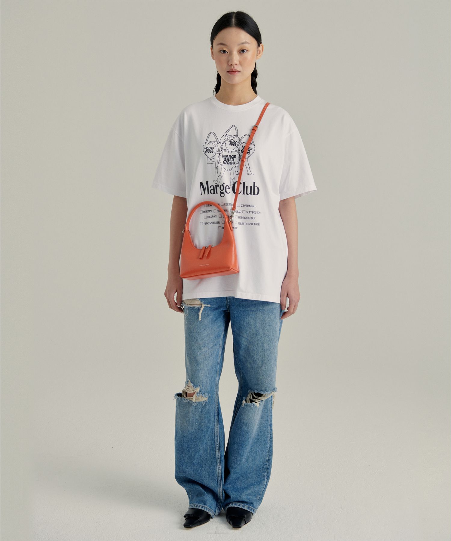 MUSINSA公式 | MARGESHERWOOD HOBO MINI + STRAP - tangerline